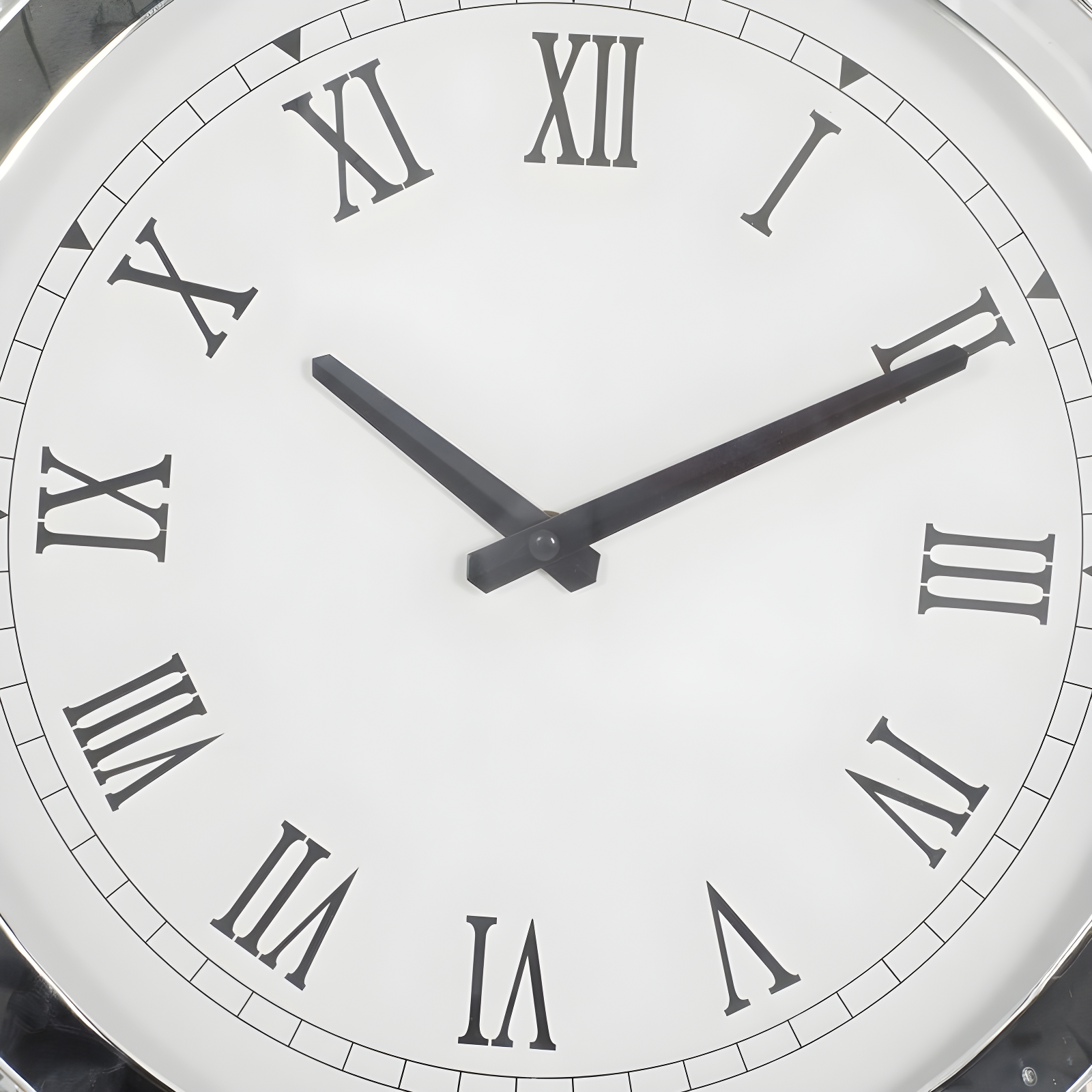 Rosdorf Park Ansonia Glass Mirrored Decorative White Wall Clock with Floating Crystals