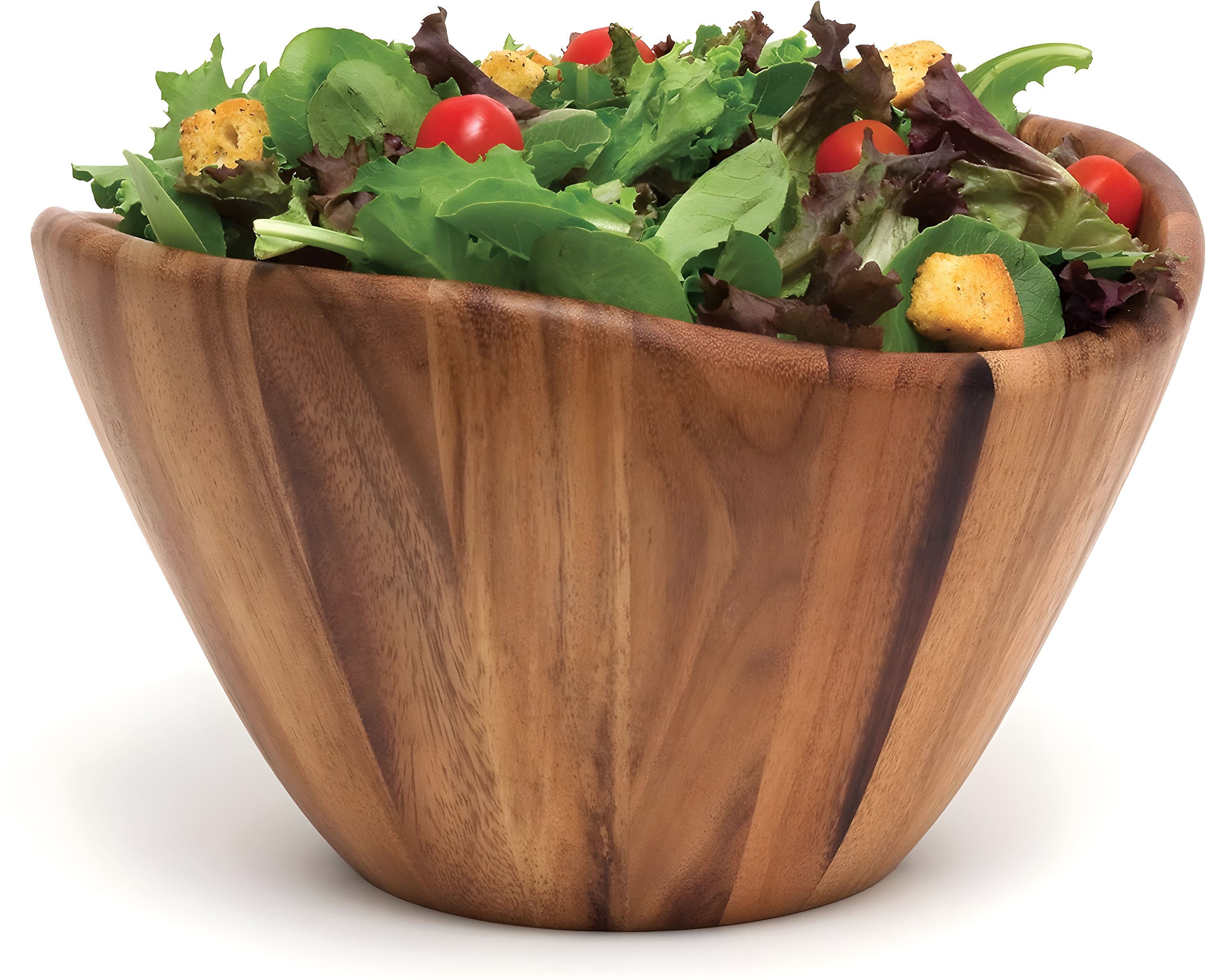 Lipper Acacia Wave Bowl, Large With Servers