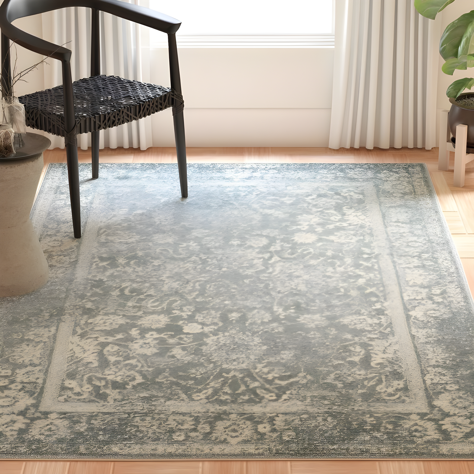 Adirondack ADR109 Machine Made Indoor Runner - Slate/Ivory - 2'-6"x8' - Safavieh