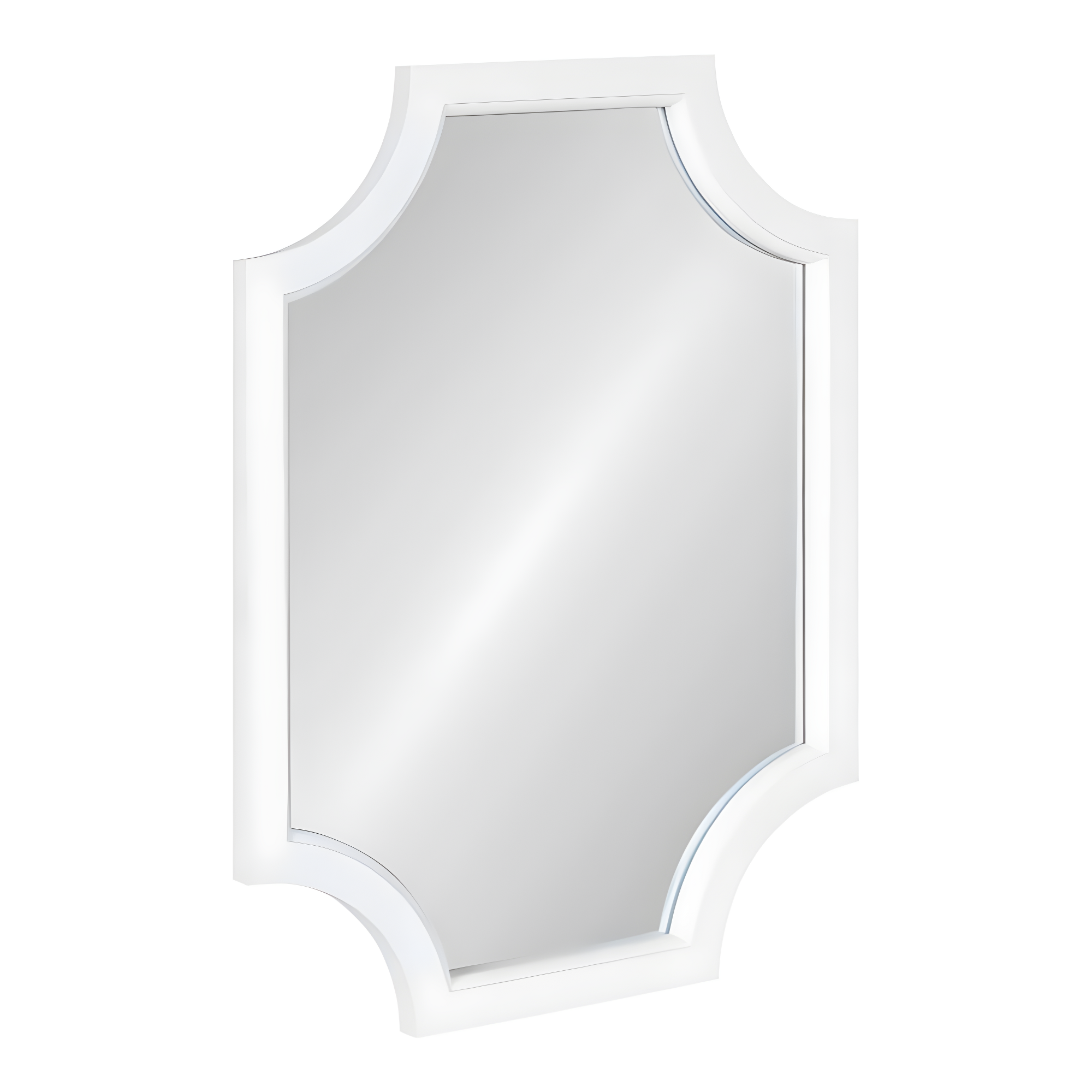 18" x 24" Hogan Scallop Wall Mirror White - Kate & Laurel All Things Decor: Modern Decorative MDF Frame, Easy to Hang