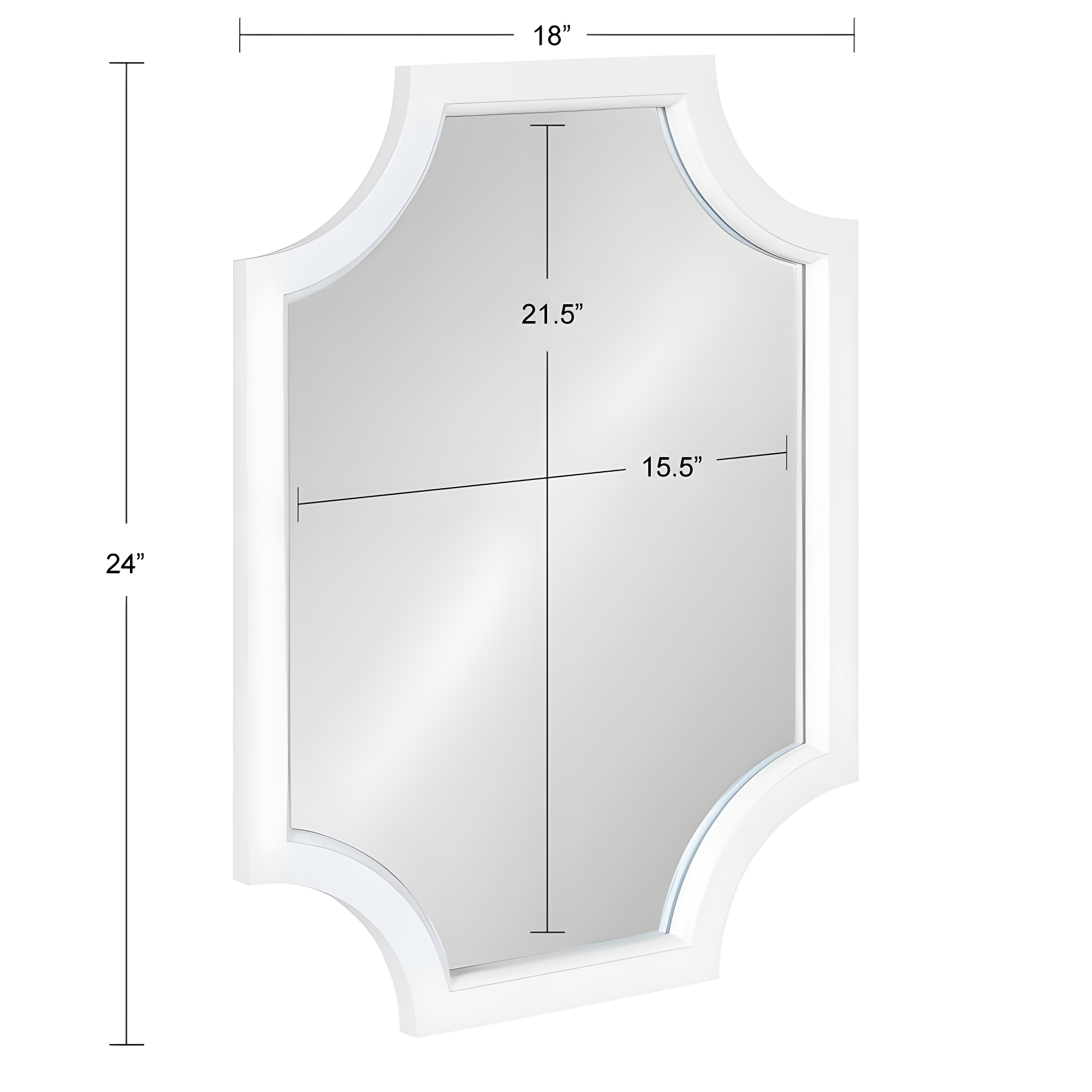 18" x 24" Hogan Scallop Wall Mirror White - Kate & Laurel All Things Decor: Modern Decorative MDF Frame, Easy to Hang