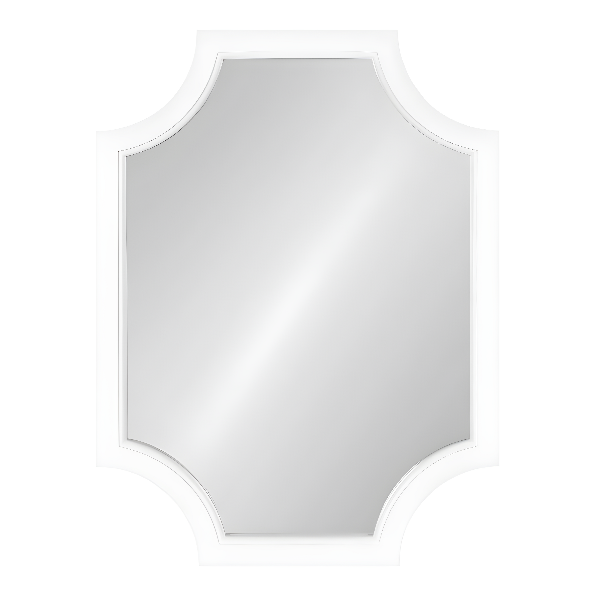 18" x 24" Hogan Scallop Wall Mirror White - Kate & Laurel All Things Decor: Modern Decorative MDF Frame, Easy to Hang
