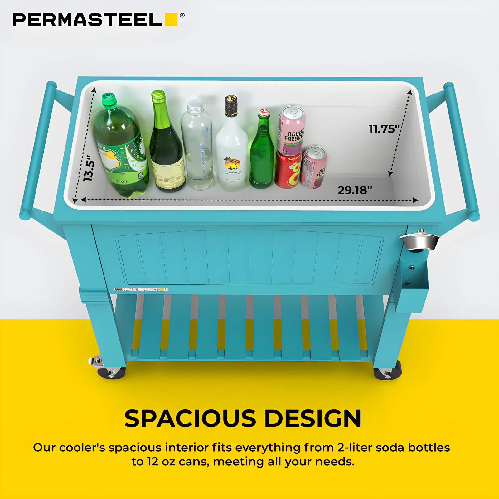 Permasteel 80 Qt. Furniture Style Rolling Patio Cooler