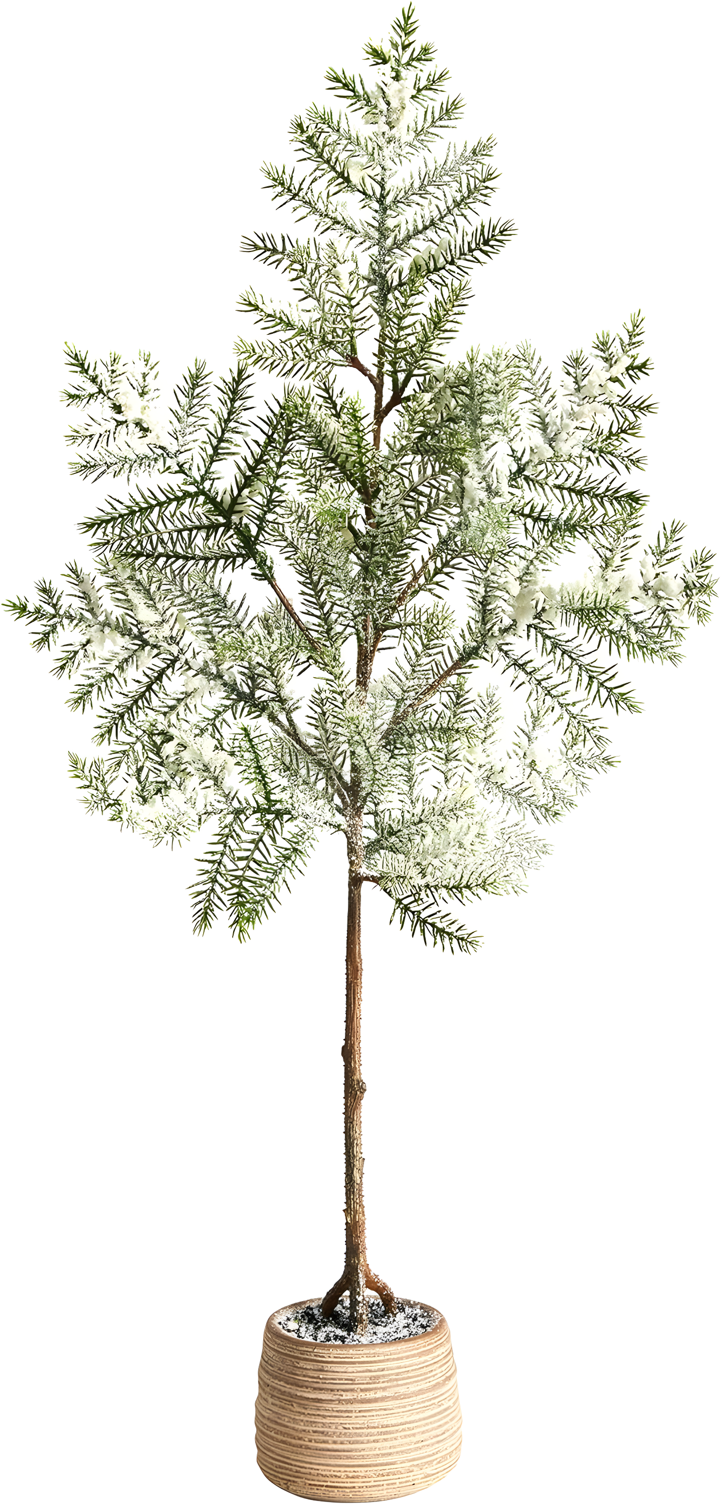 Nearly Natural 2.92-ft Frosted Pine Artificial Christmas Tree in Decorative Planter
