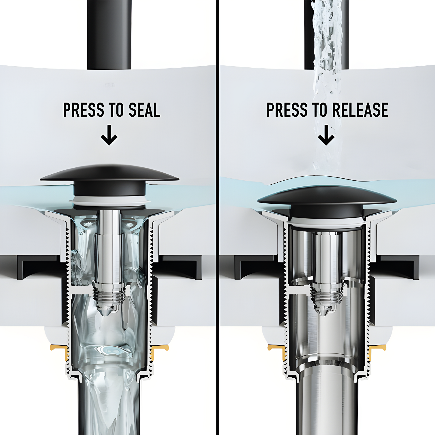 Pop-Up Bathroom Sink Drain