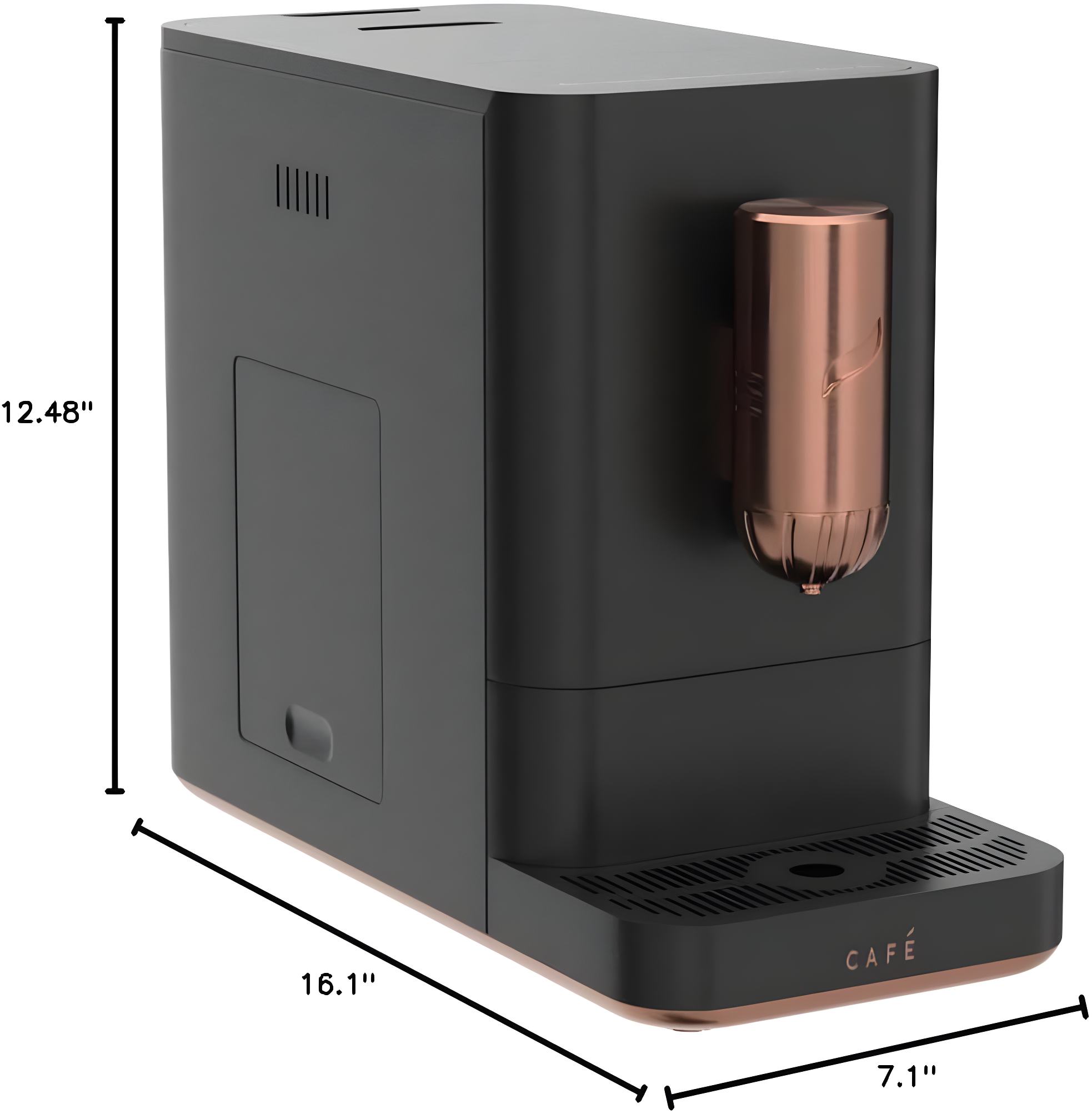 Café Affetto Automatic Espresso Machine | Brew in 90 Seconds | 20 Bar Pump Pressure for Balanced Extraction | Five Adjustable Grind Size Levels | WiFi Connected for Drink Customization | Matte Black