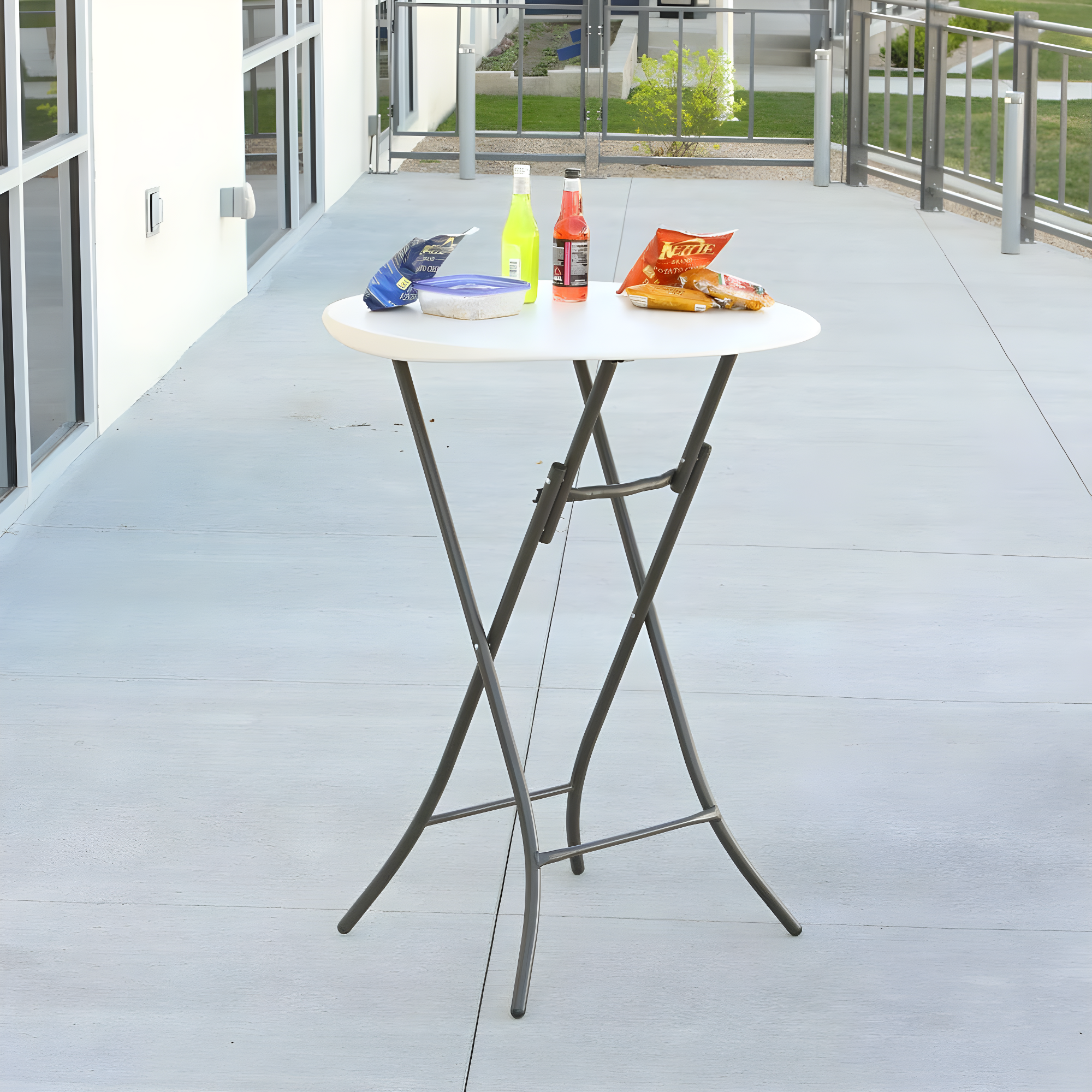 Lifetime 33 inch Round Bistro Table, Indoor/Outdoor Light Commercial, Almond (80362)