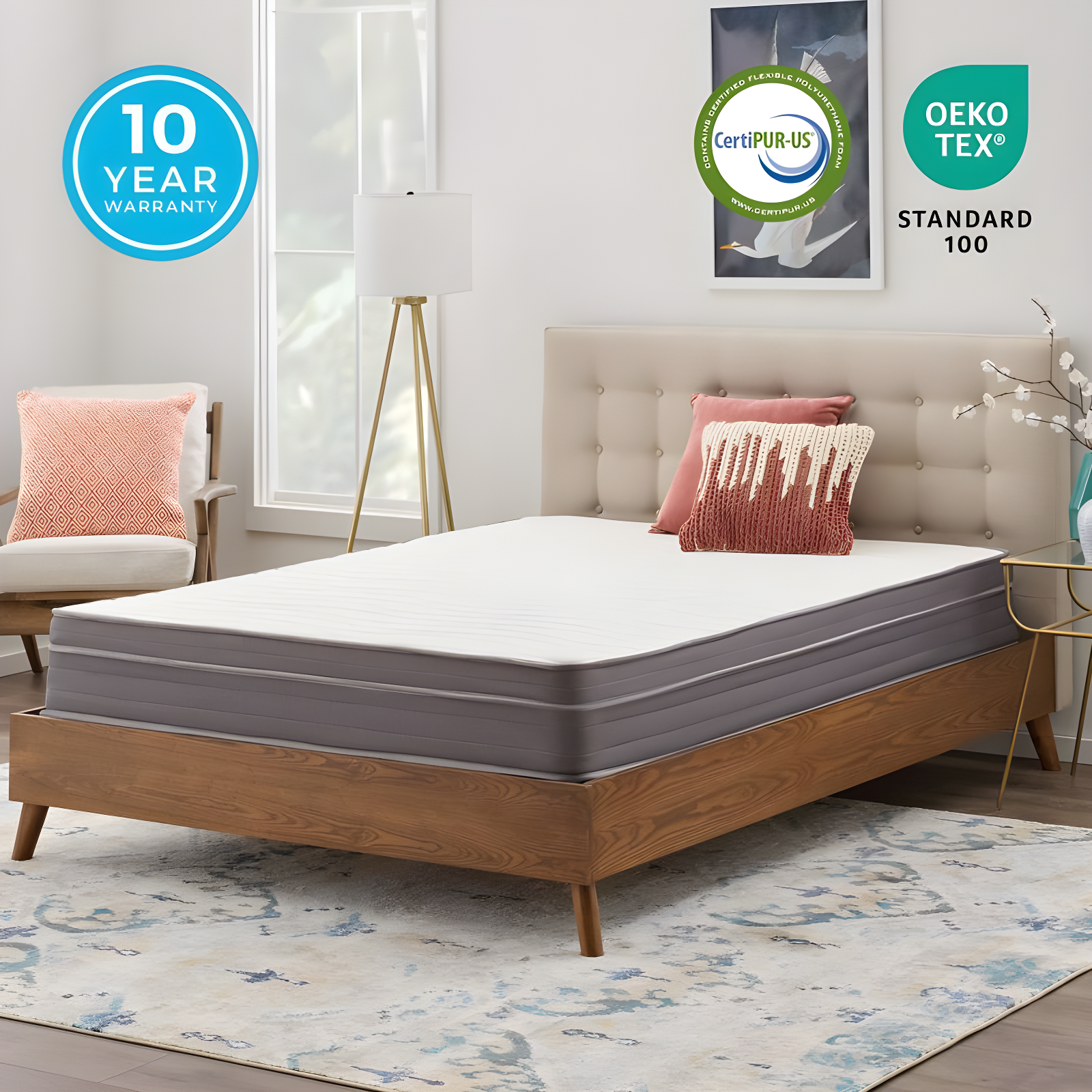 Linenspa Essentials Linenspa Essentials 10 In. Medium Gel Memory Foam Hybrid Mattress