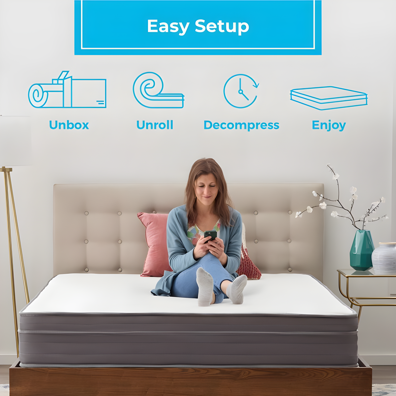 Linenspa Essentials Linenspa Essentials 10 In. Medium Gel Memory Foam Hybrid Mattress