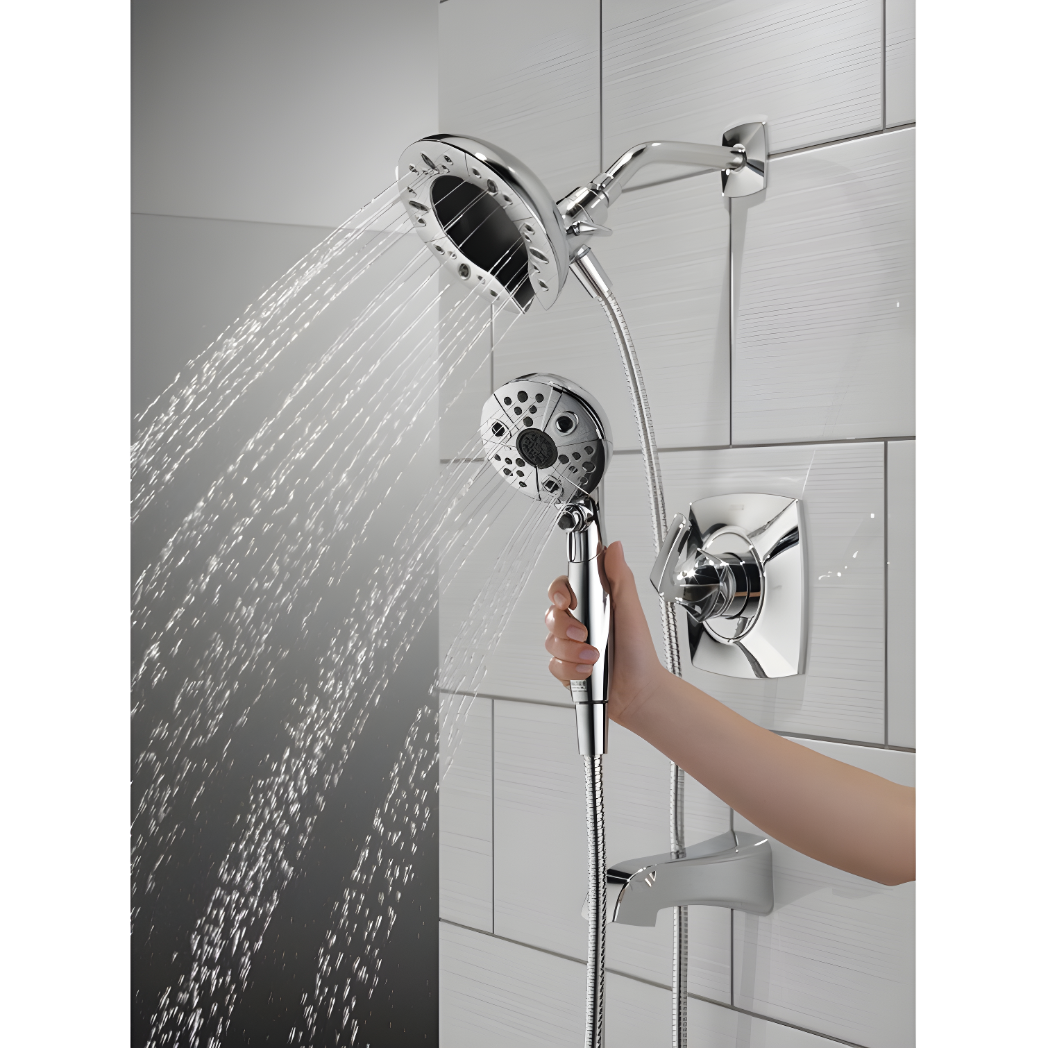 Vesna Single-Function Tub Shower Faucet Set, Shower Trim Kit with In2ition Shower Head and Valve