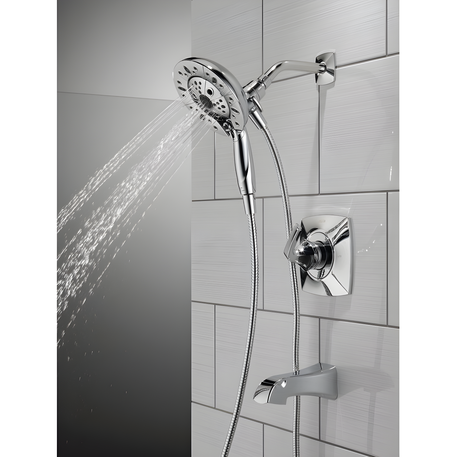 Vesna Single-Function Tub Shower Faucet Set, Shower Trim Kit with In2ition Shower Head and Valve