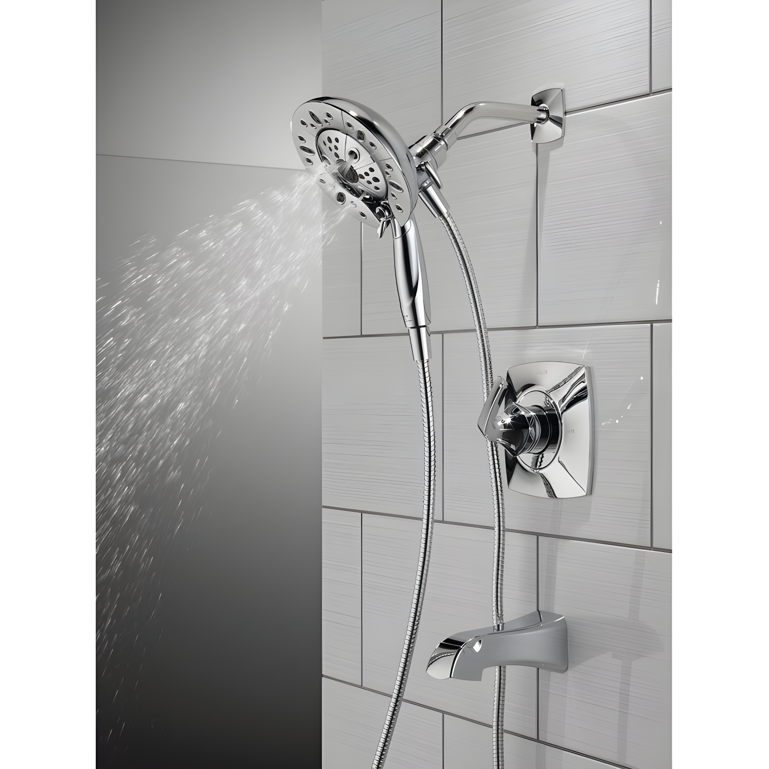 Vesna Single-Function Tub Shower Faucet Set, Shower Trim Kit with In2ition Shower Head and Valve