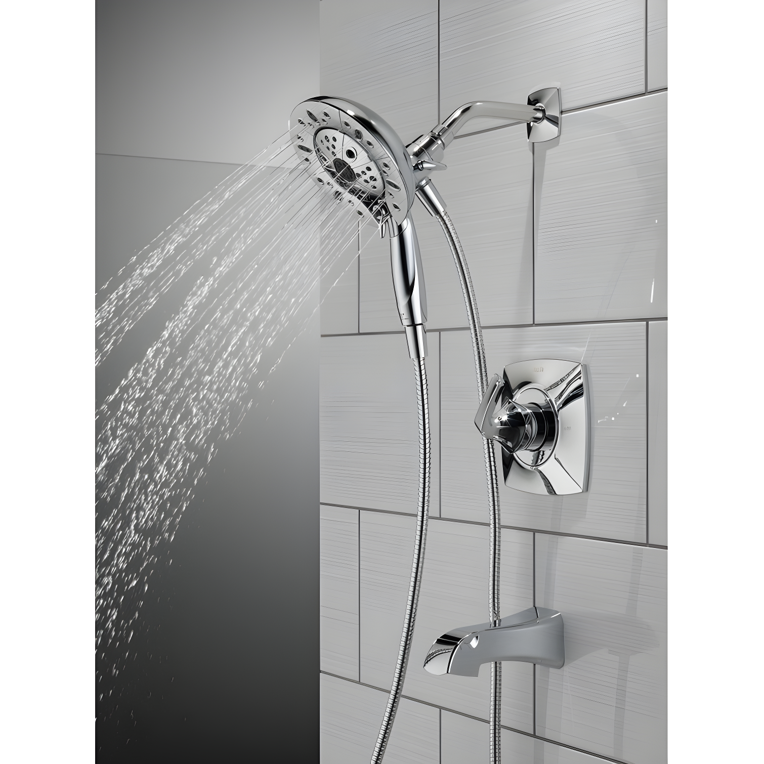 Vesna Single-Function Tub Shower Faucet Set, Shower Trim Kit with In2ition Shower Head and Valve