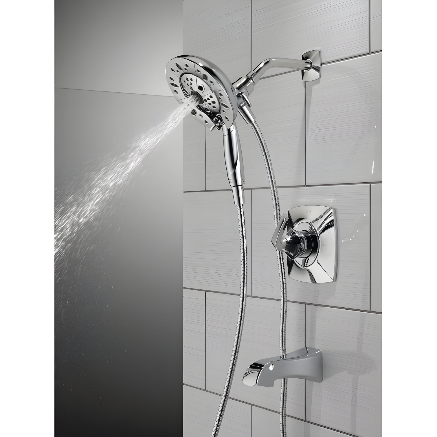 Vesna Single-Function Tub Shower Faucet Set, Shower Trim Kit with In2ition Shower Head and Valve