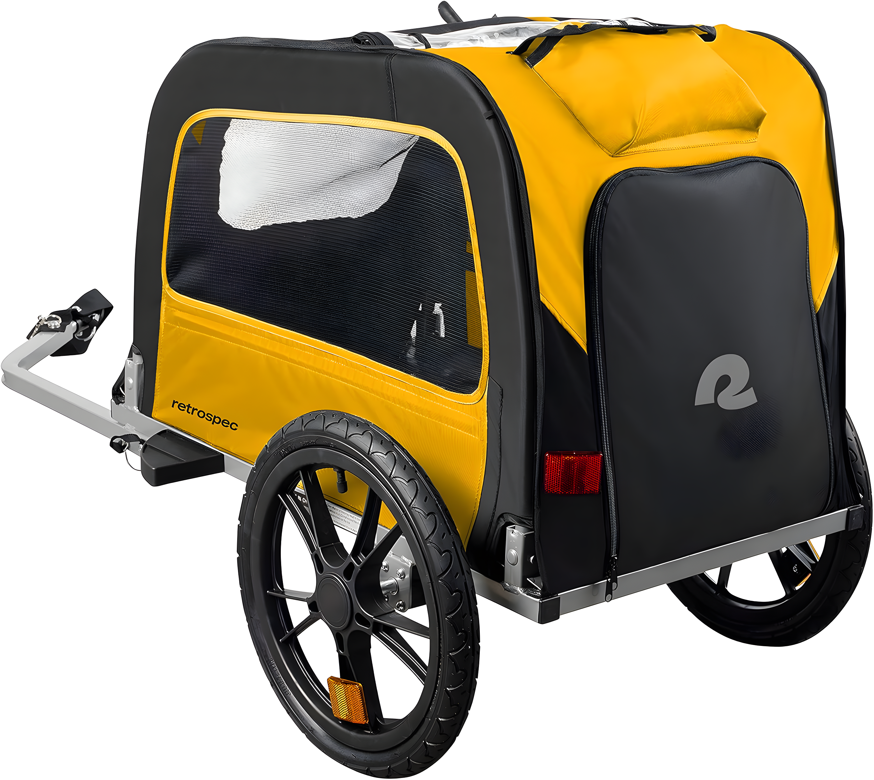 Retrospec Rover Waggin' Pet Bike Trailer - Small & Medium Sized Dogs Bicycle Carrier - Foldable Frame with 16 Inch Wheels - Non-Slip Floor & Internal Leash