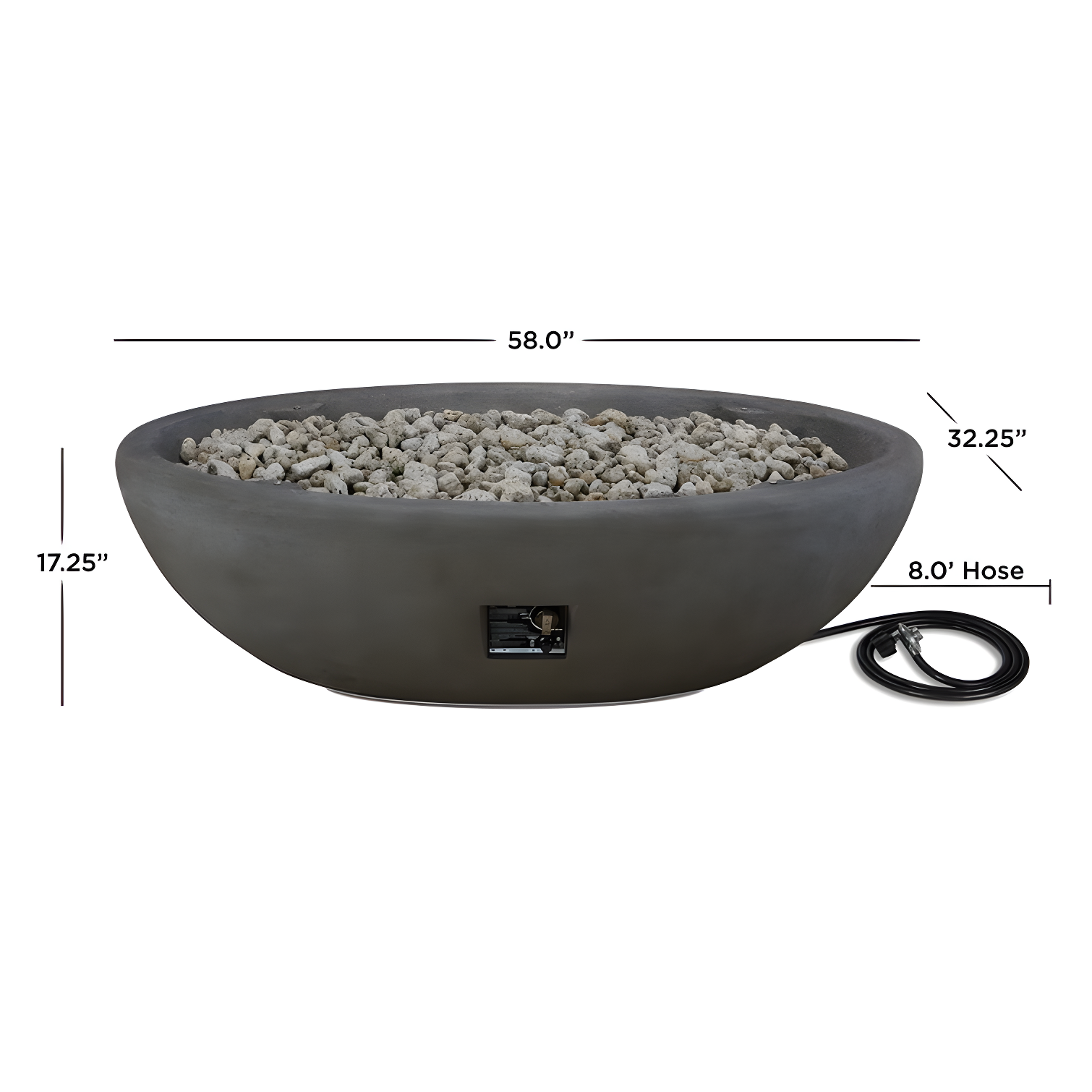 Fernanda Fire Bowl - Shale / Round