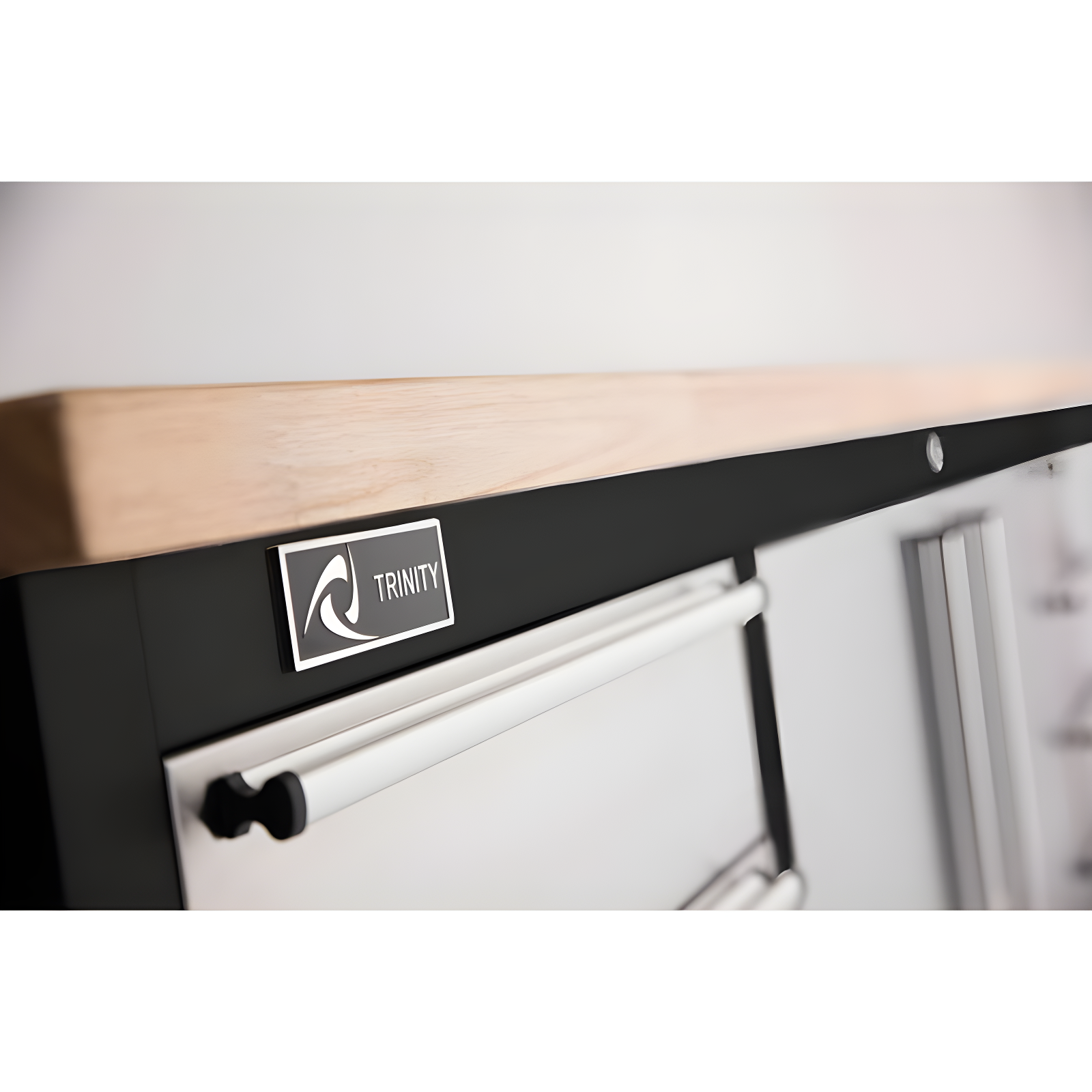 Trinity TRINITY 72 in. W 8-Drawer Black Rolling Mobile Workbench w/ Stainless Steel Face