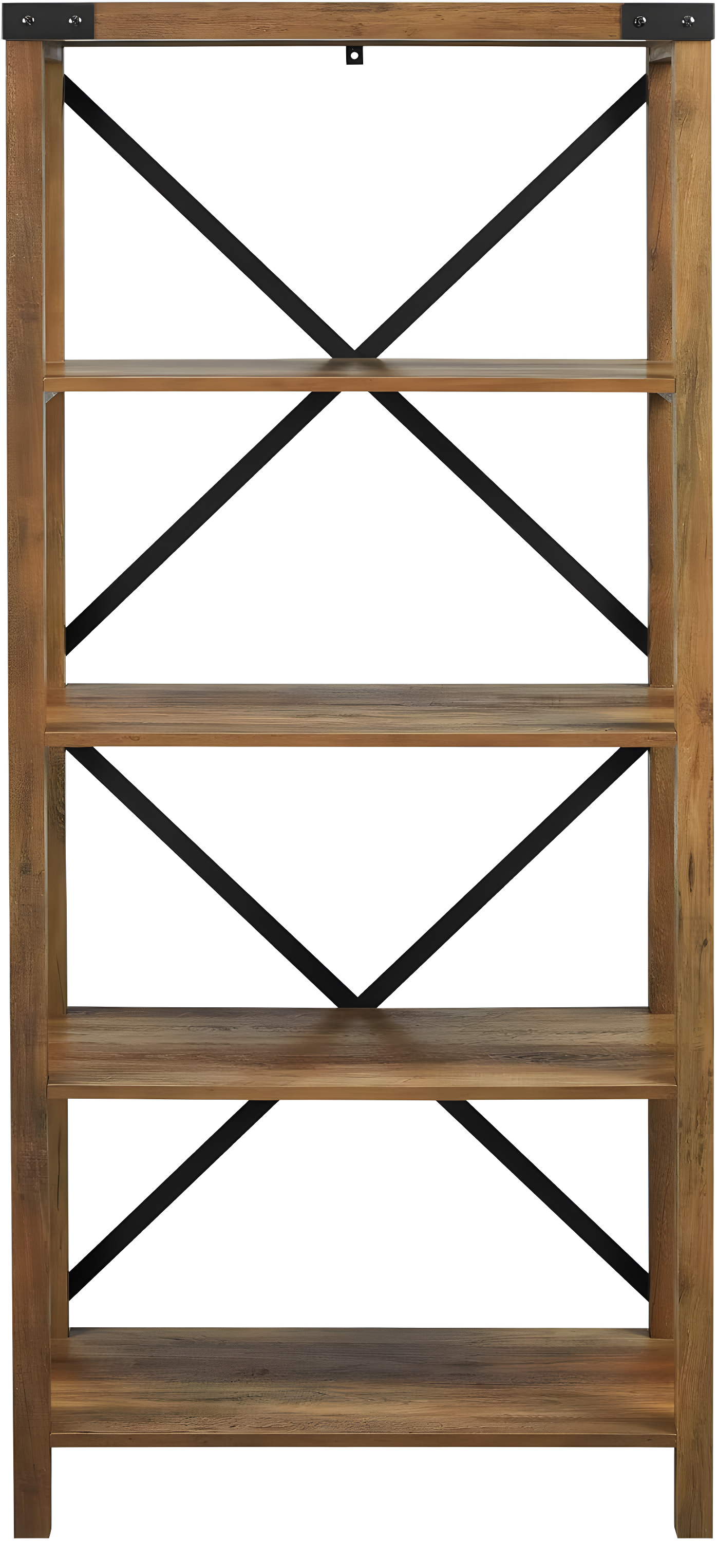 Walker Edison Rustic Industrial 4-Shelf Bookshelf, Reclaimed Barnwood