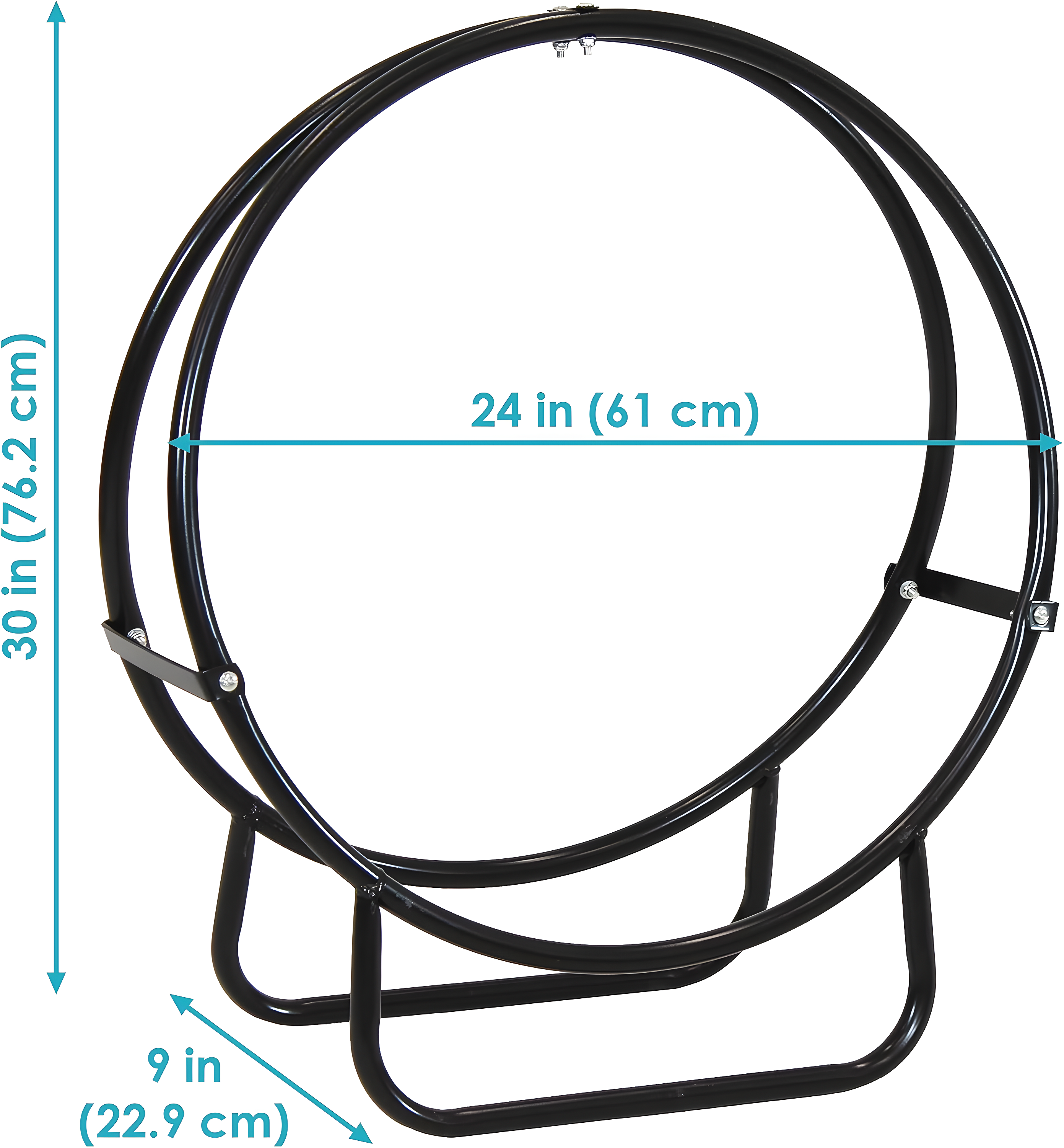 SunnyDaze Decor Indoor or Outdoor Tubular Steel Hoop Firewood Log Holder