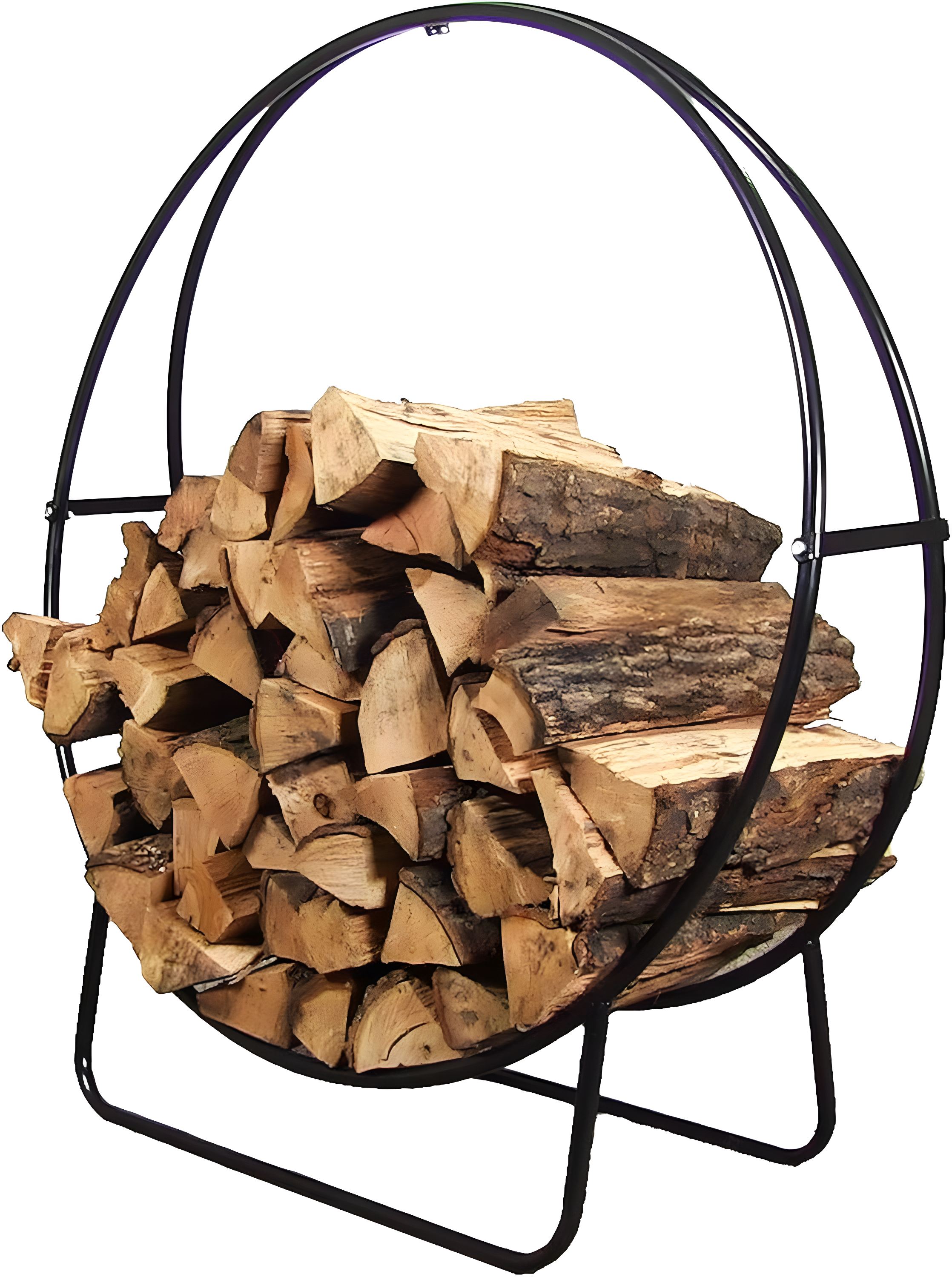 SunnyDaze Decor Indoor or Outdoor Tubular Steel Hoop Firewood Log Holder