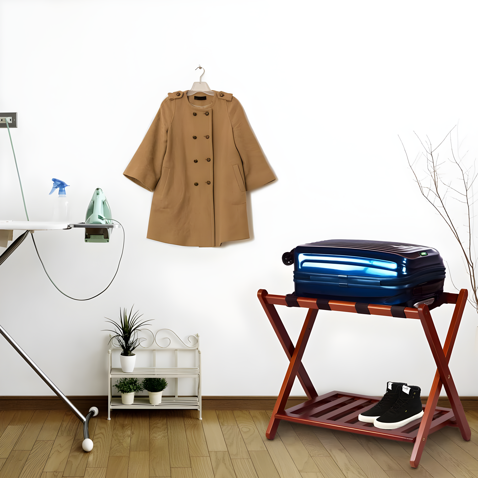 WRIWON Luggage Rack, 26.75" Wide with Shelf