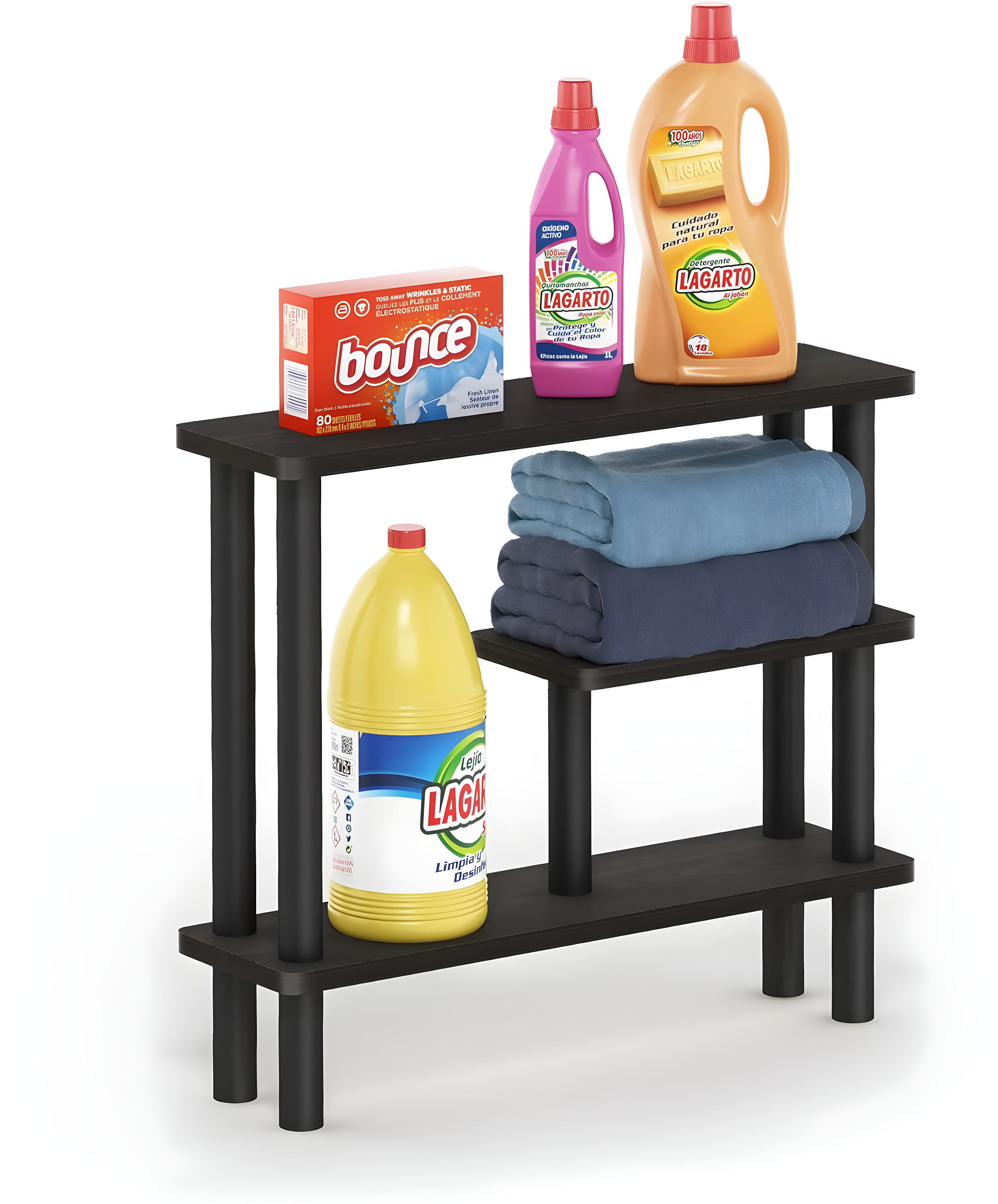 Furinno Turn-N-Tube Slim Space Saving Storage Rack, Espresso/Black