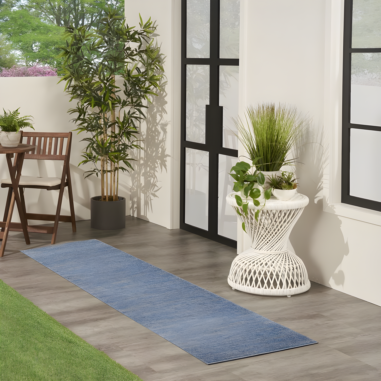 Nourison Nourison Essentials NRE01 Indoor/outdoor Area Rug - Blue/Grey 2'2" x 10'