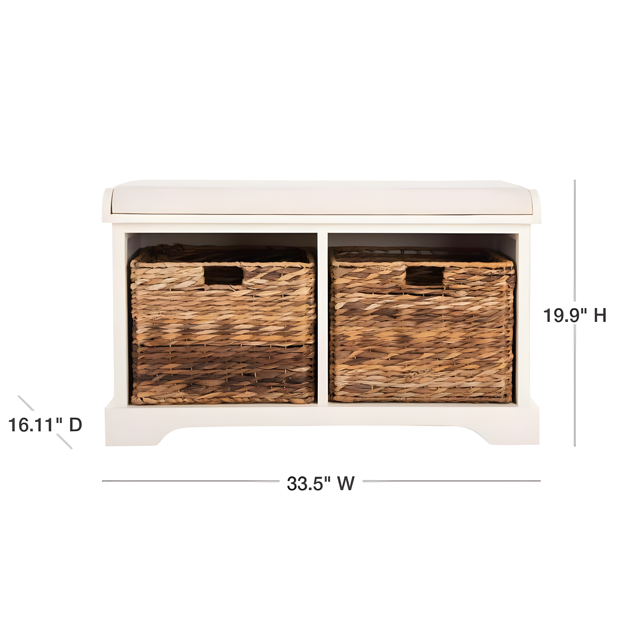 Freddy Wicker Storage Bench - AMH5736 - Vintage White - Safavieh