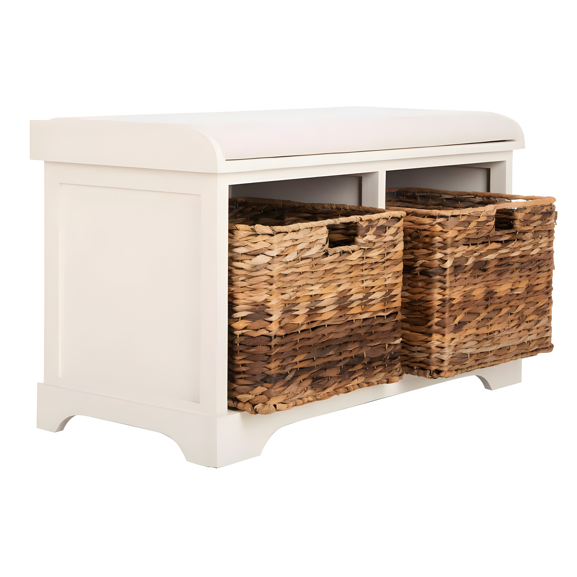 Freddy Wicker Storage Bench - AMH5736 - Vintage White - Safavieh