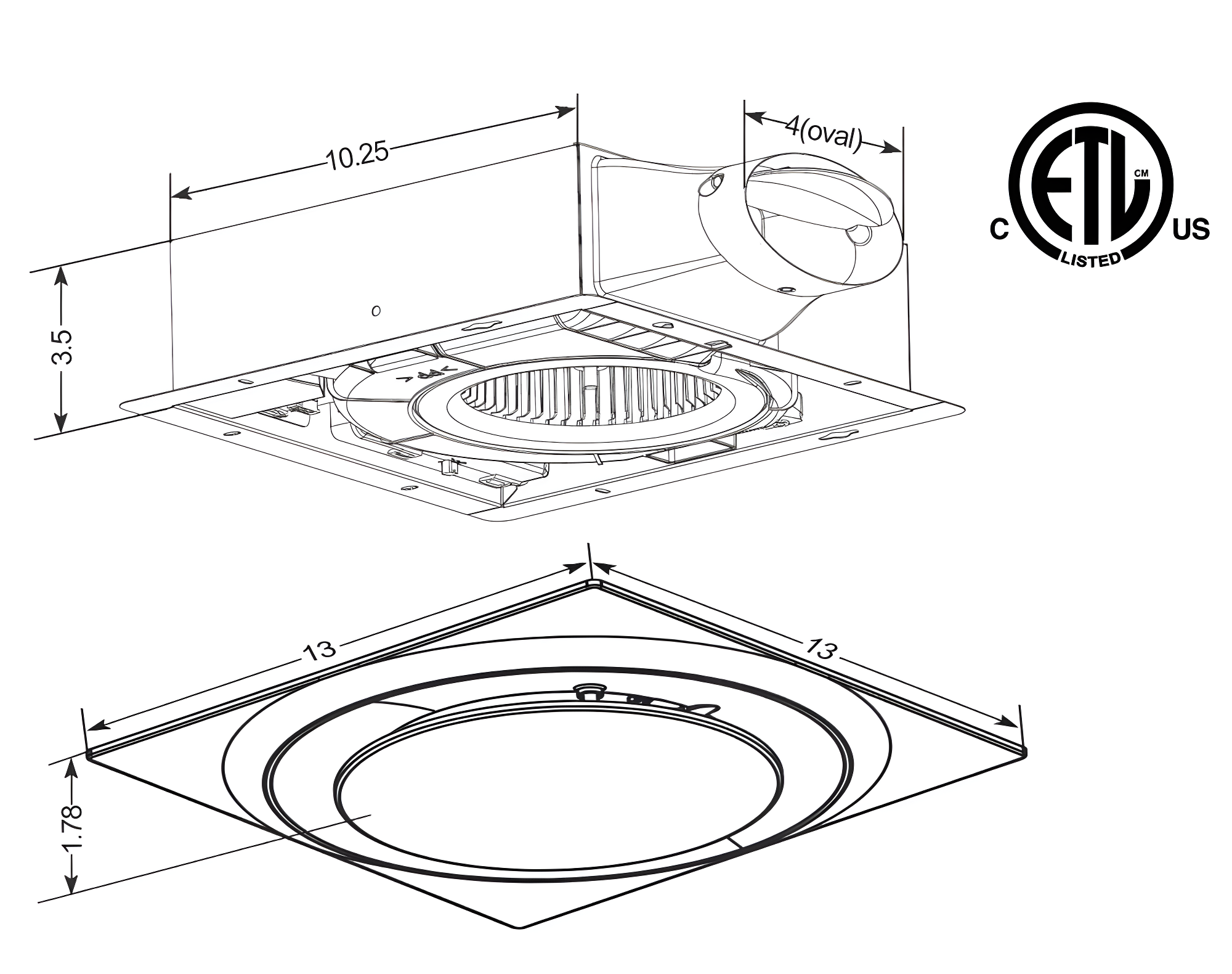 110 CFM Energy Star Certified Bathroom Fan