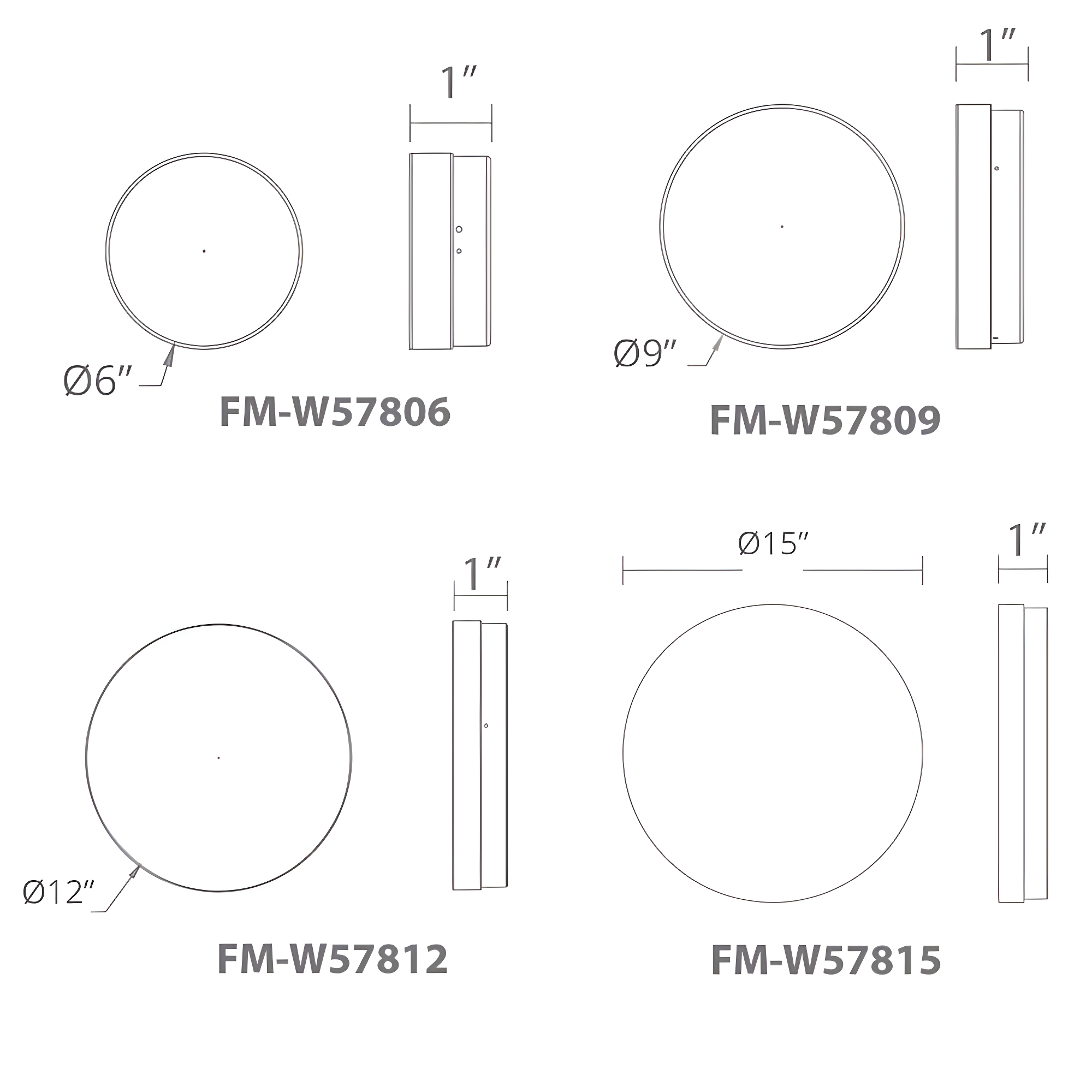 Pi LED Dimmable Round Flush Mount