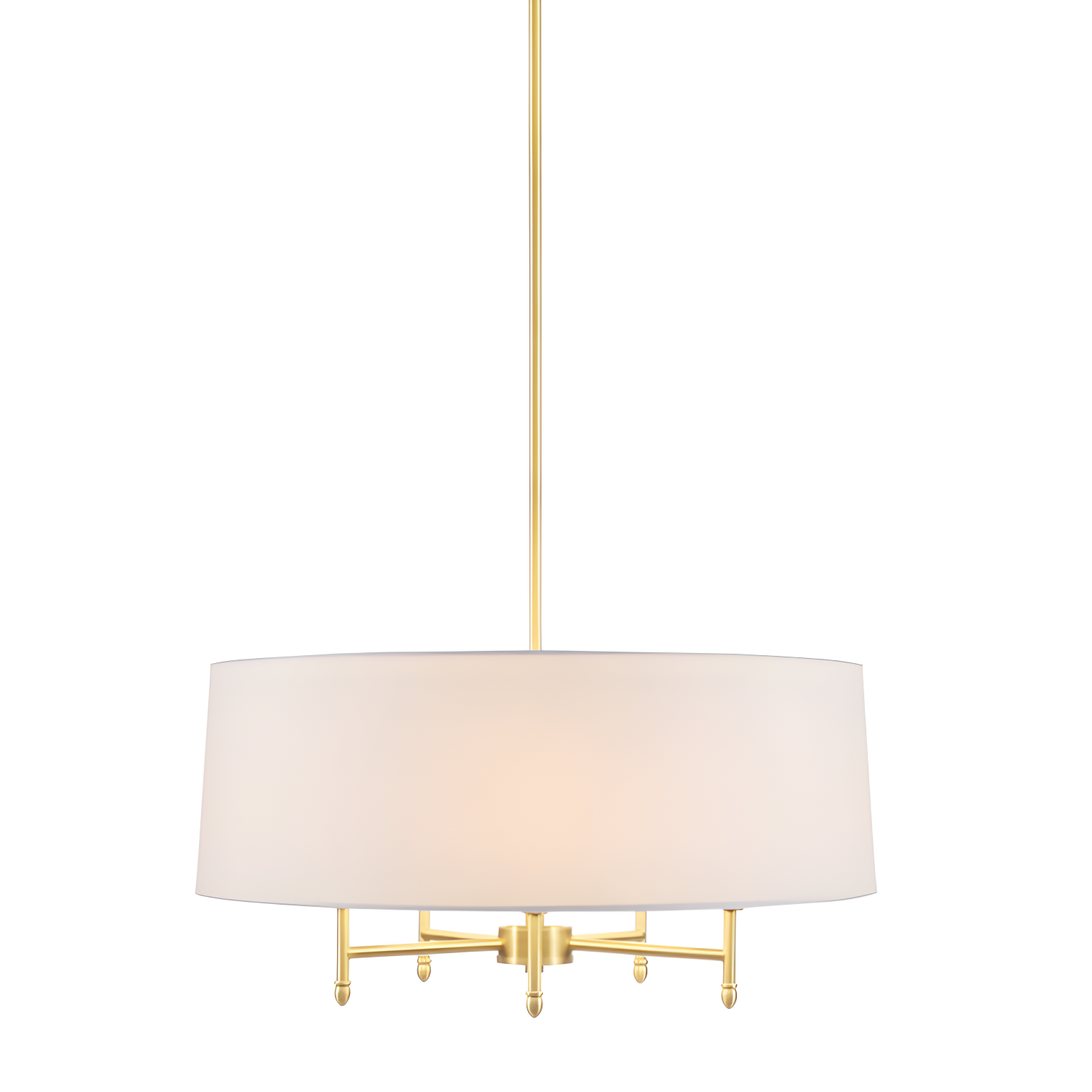 Presidio 5-Light Dimmable Chandelier with Drum-shaped Fabric Shade & Adjustable Height
