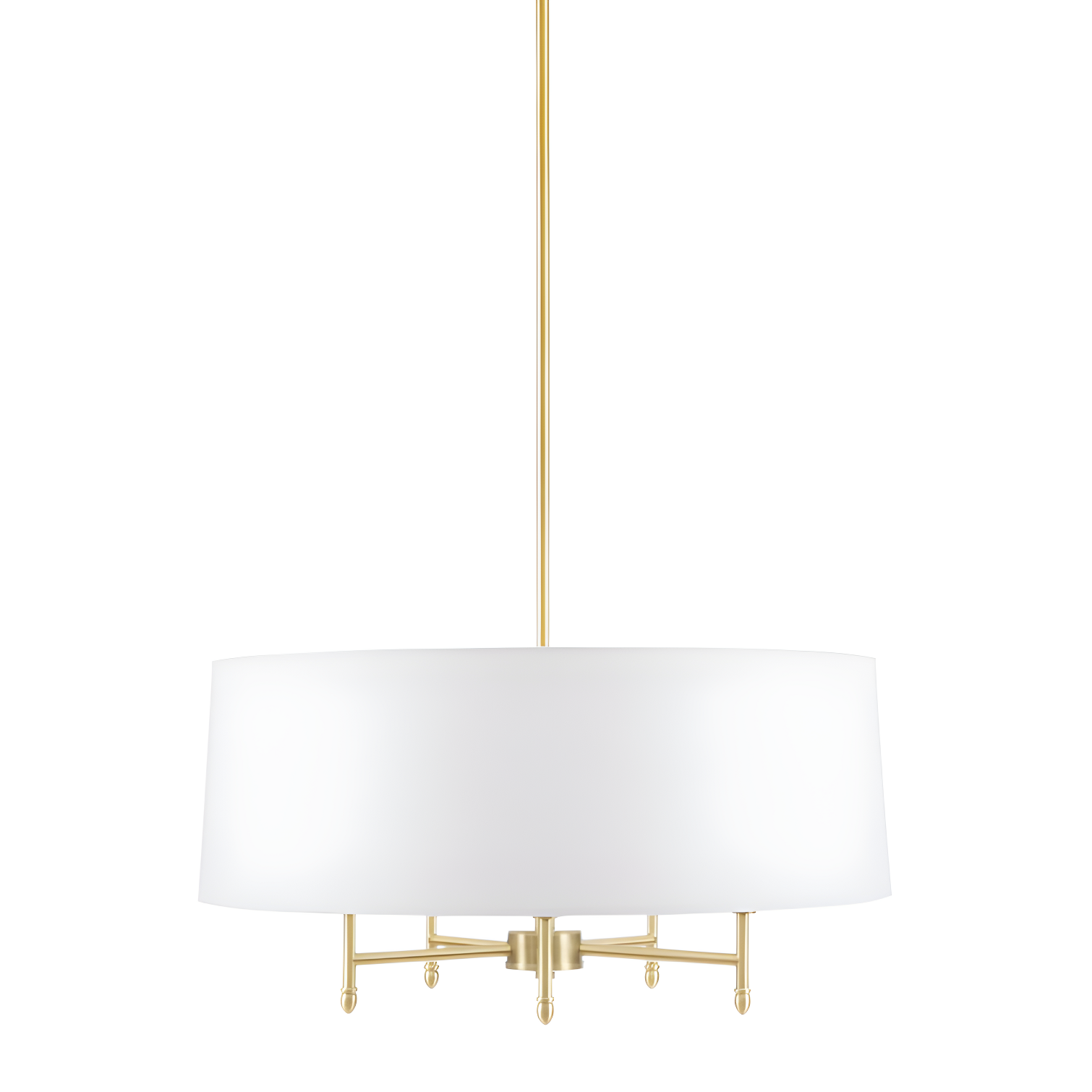Presidio 5-Light Dimmable Chandelier with Drum-shaped Fabric Shade & Adjustable Height