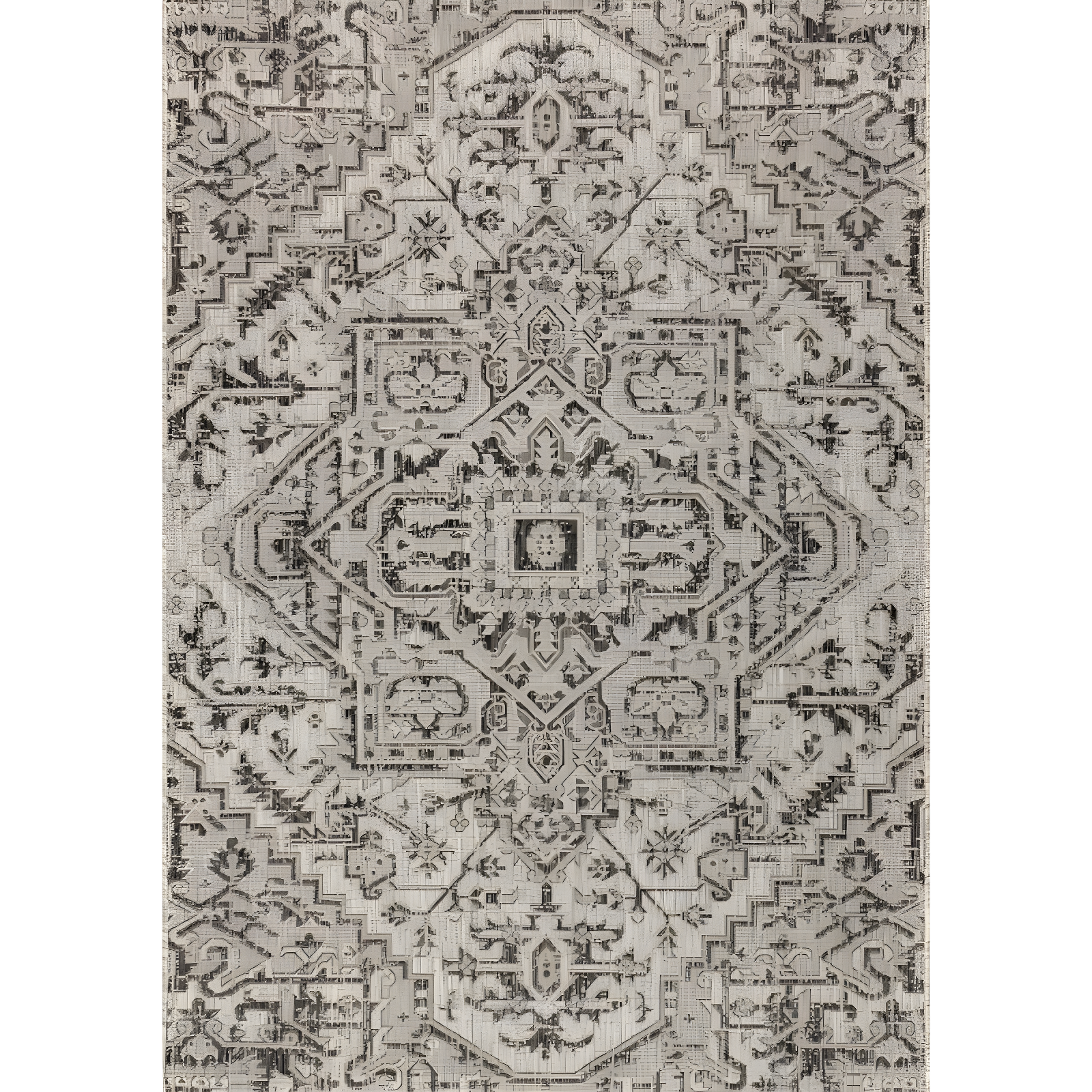 3'x5' Estrella Bohemian Medallion Textured Weave Indoor/Outdoor Area Rug, Black/Gray - JONATHAN Y