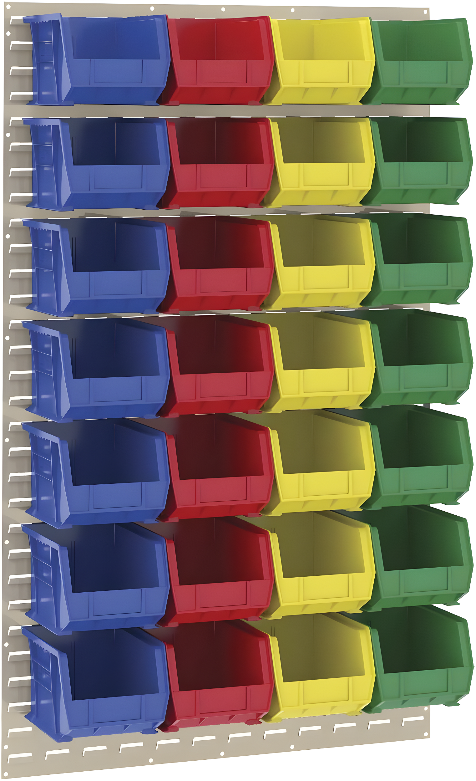 Red Stackable Plastic Storage Bin with Divider Slot