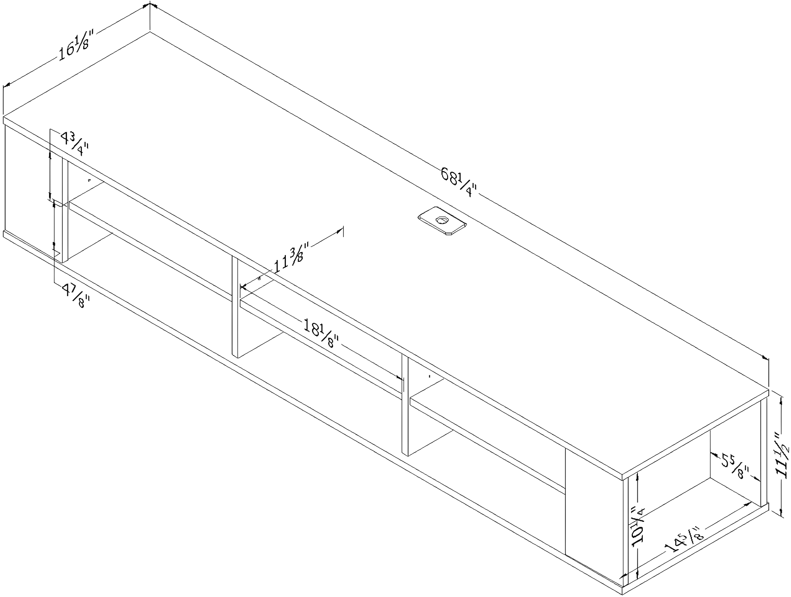 City Life Floating TV Stand for TVs up to 78"