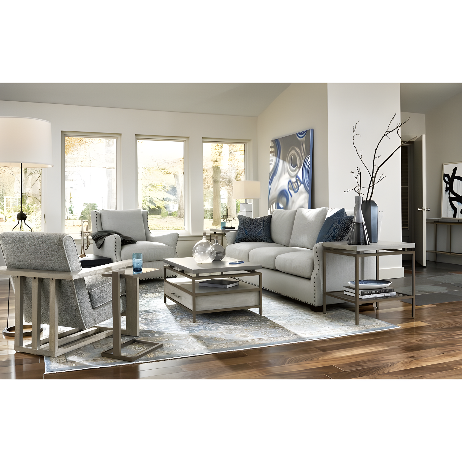 Garrison Glass Top End Table