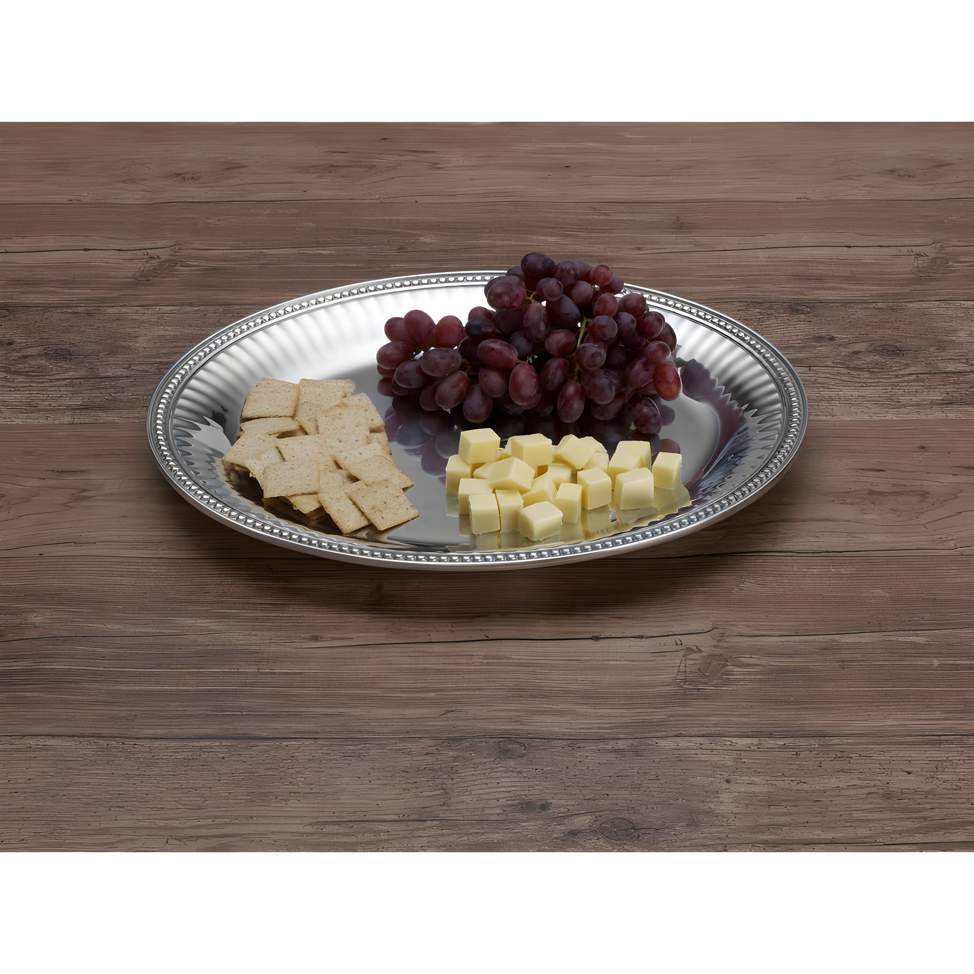 Wilton Armetale Wilton Armetale Flutes and Pearls Oval Serving Tray, 15.5-Inch-by-17.75-Inch