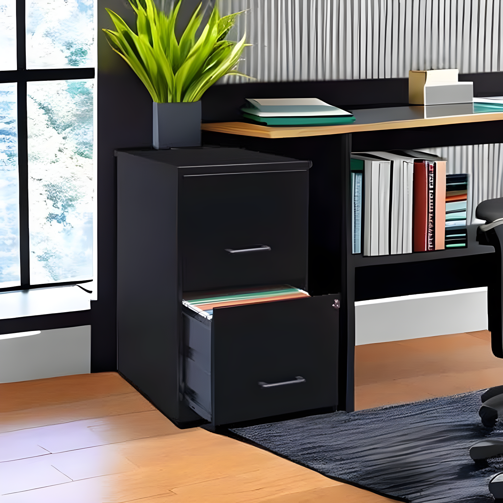 Lorell Soho 14.3'' Wide 2 -Drawer Steel File Cabinet