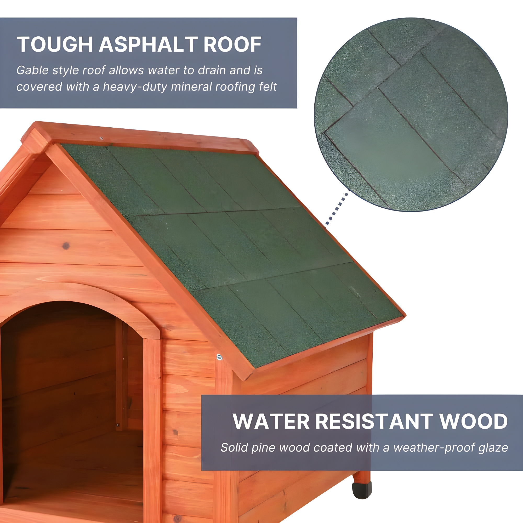 TRIXIE TRIXIE Weatherproof Outdoor Cottage Dog House, Elevated Floor, Peaked Roof