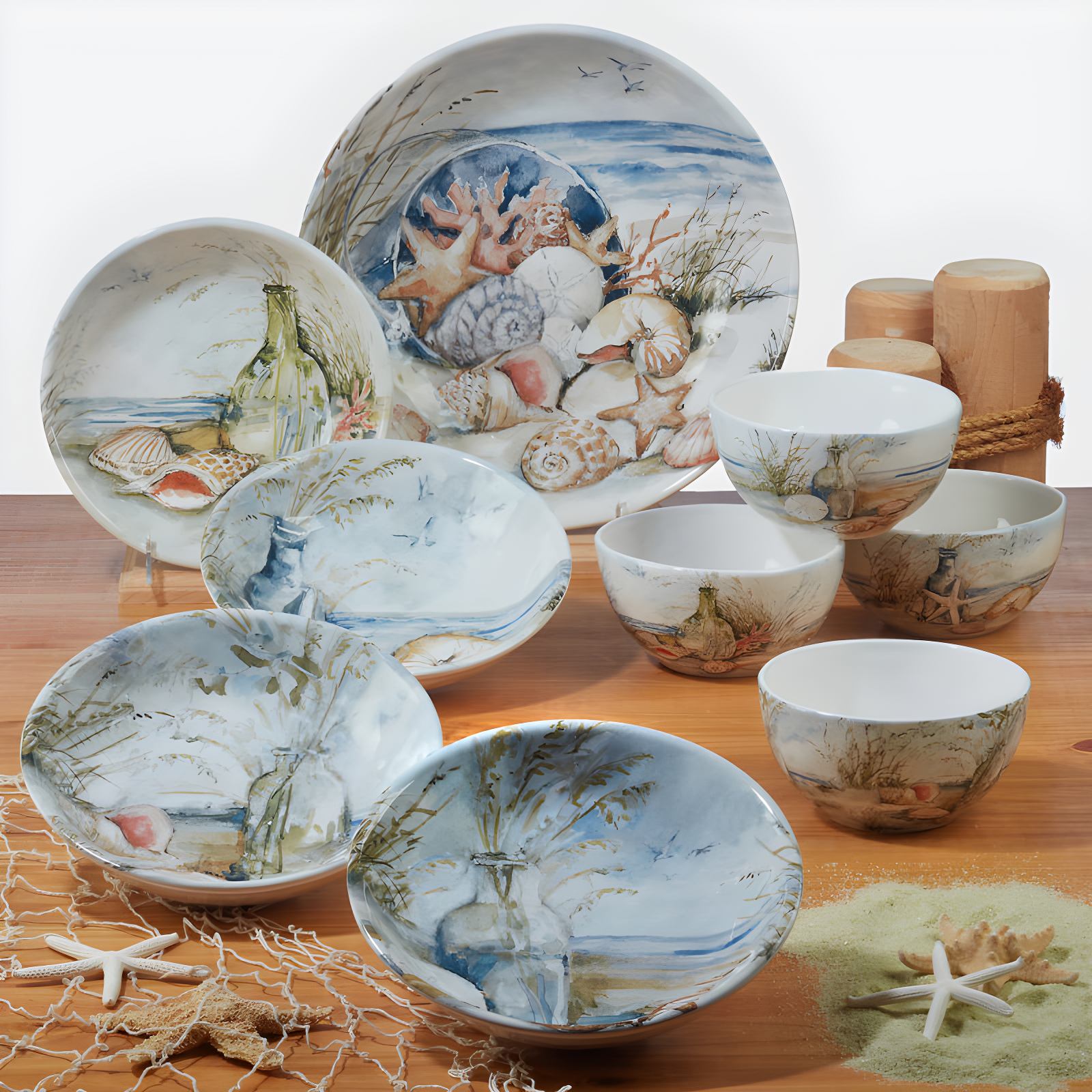 Coastal Landscape Set Of 4 Dinner Plate 11"