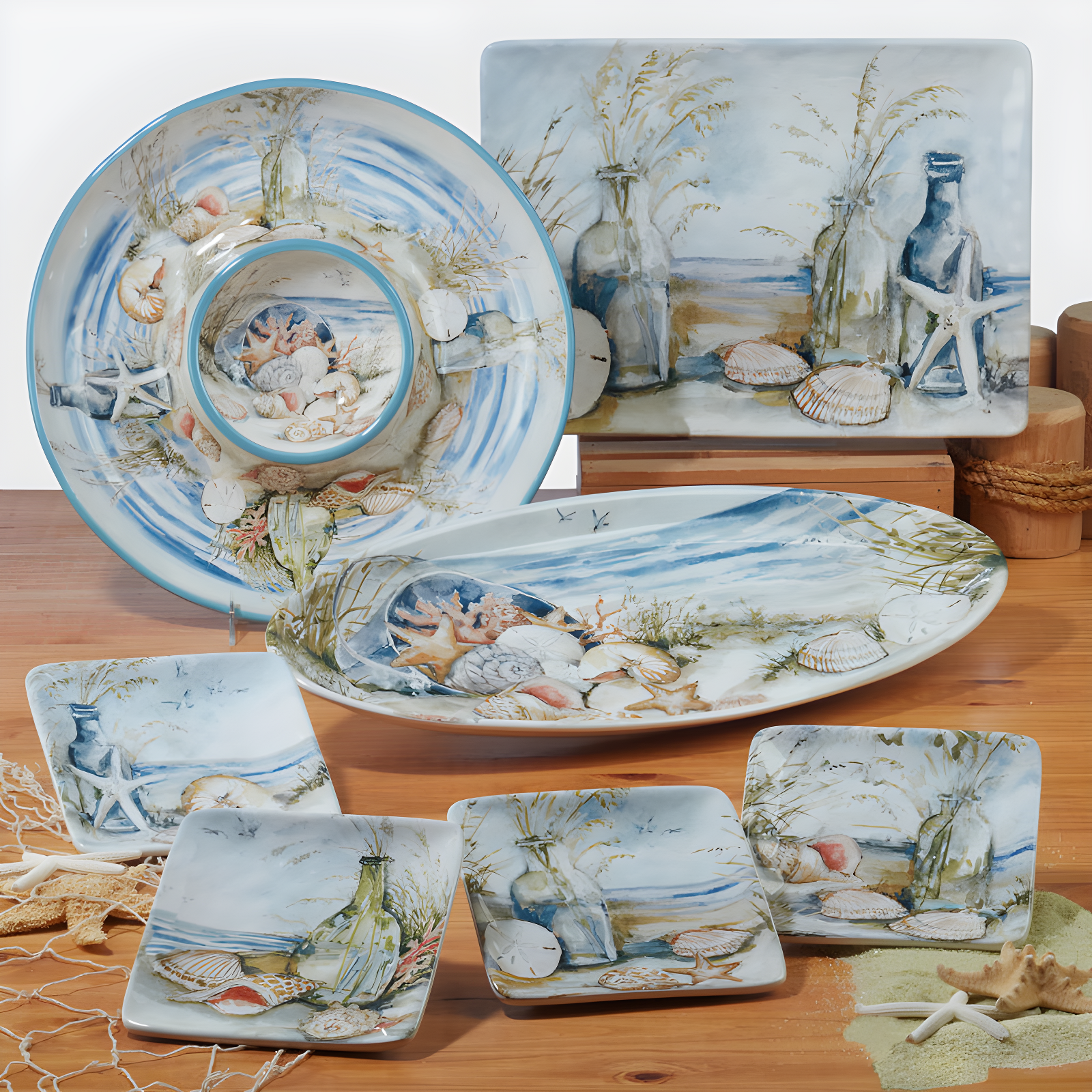 Coastal Landscape Set Of 4 Dinner Plate 11"