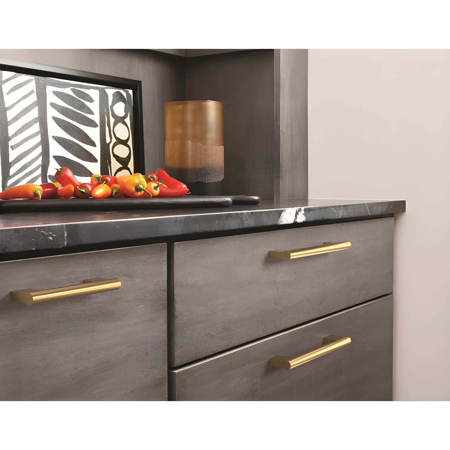 Amerock Versa 5-1/16 inch (128mm) Center-to-Center Champagne Bronze Cabinet Pull