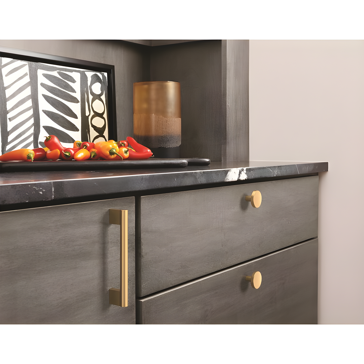 Amerock Versa 5-1/16 inch (128mm) Center-to-Center Champagne Bronze Cabinet Pull