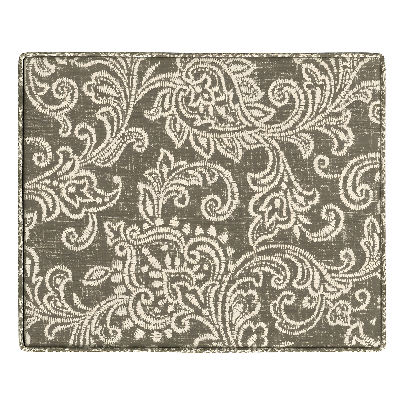 HomePop Medium Storage Ottoman Brown : Upholstered Footstool, Floral Pattern, Hardwood Frame