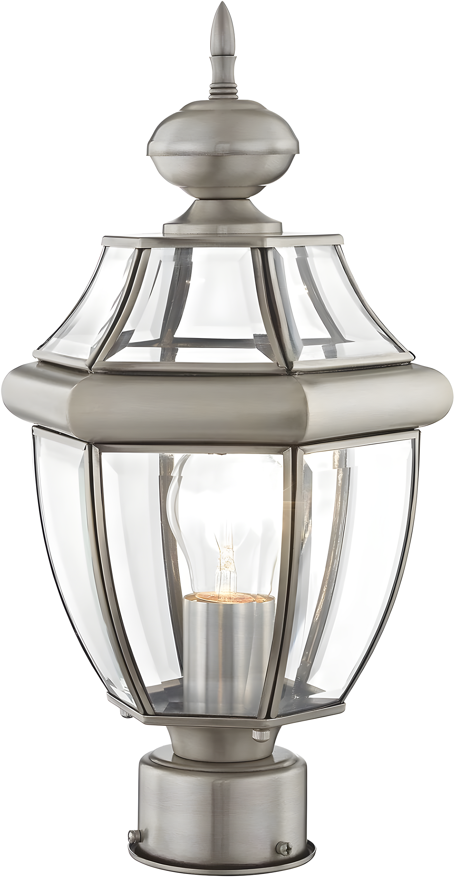 Lighting Lumens Outdoor Post Lantern Pendant Lighting Fixture - with Clear Glass Shade