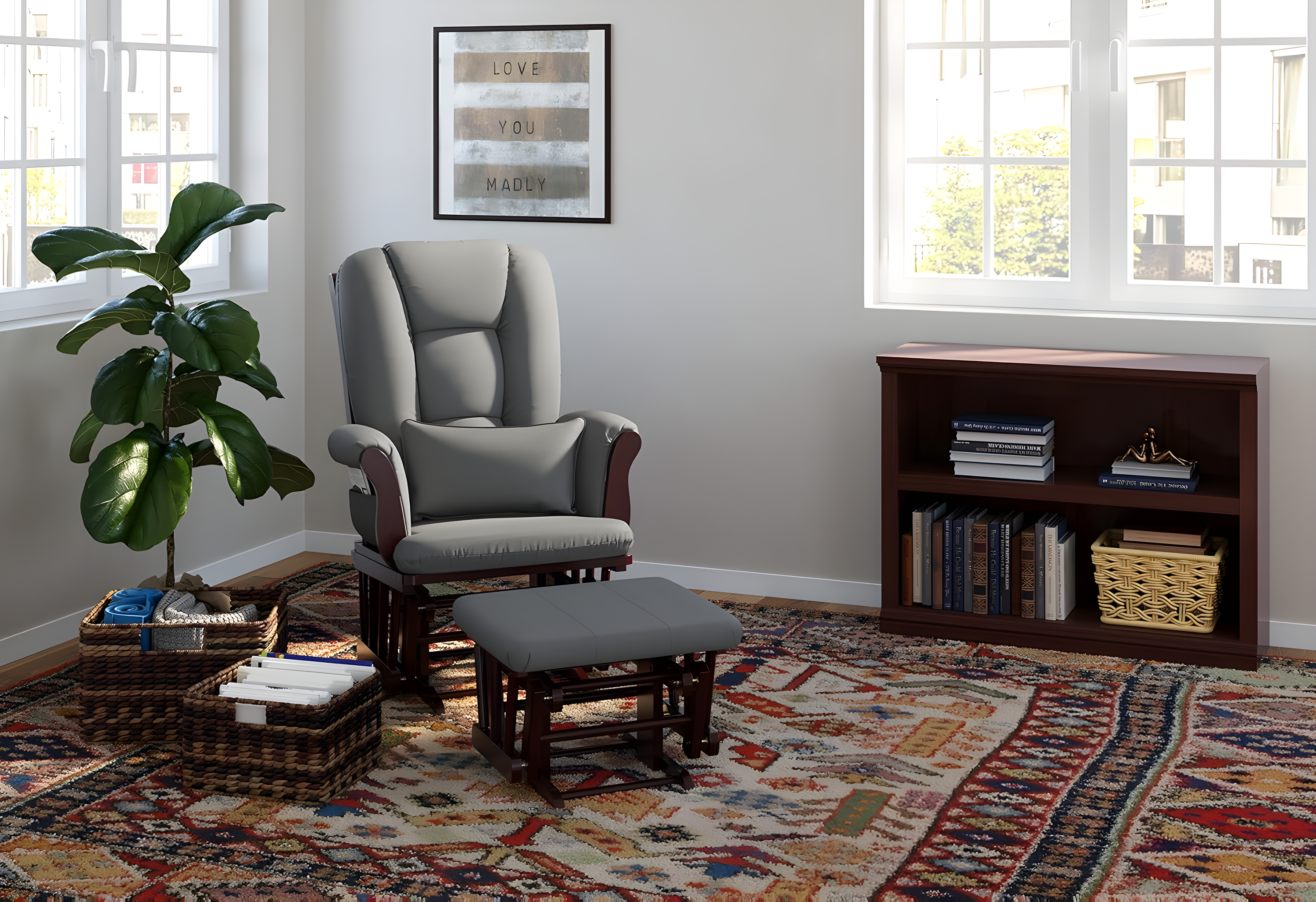 Tuscany Rocking Chair Glider with Ottoman