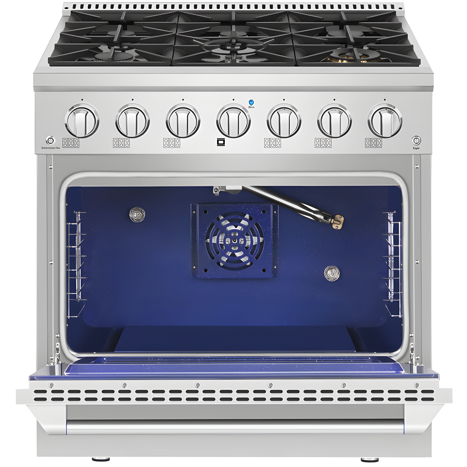 Empava 36" 5.2 Cubic Feet Smart Retro Natural Gas Slide-In Range with 6 Burners