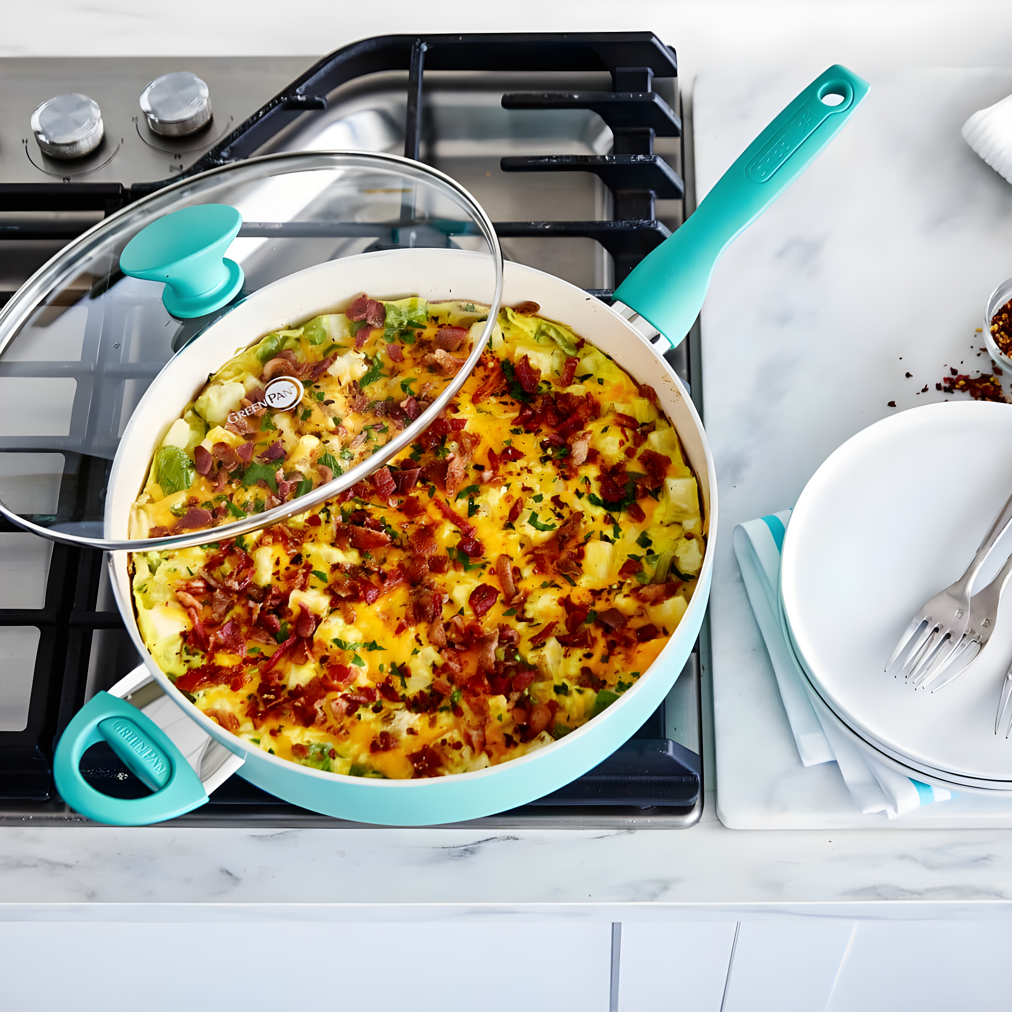 GreenPan Rio Healthy Ceramic Nonstick 5Qt Saute Pan with Lid