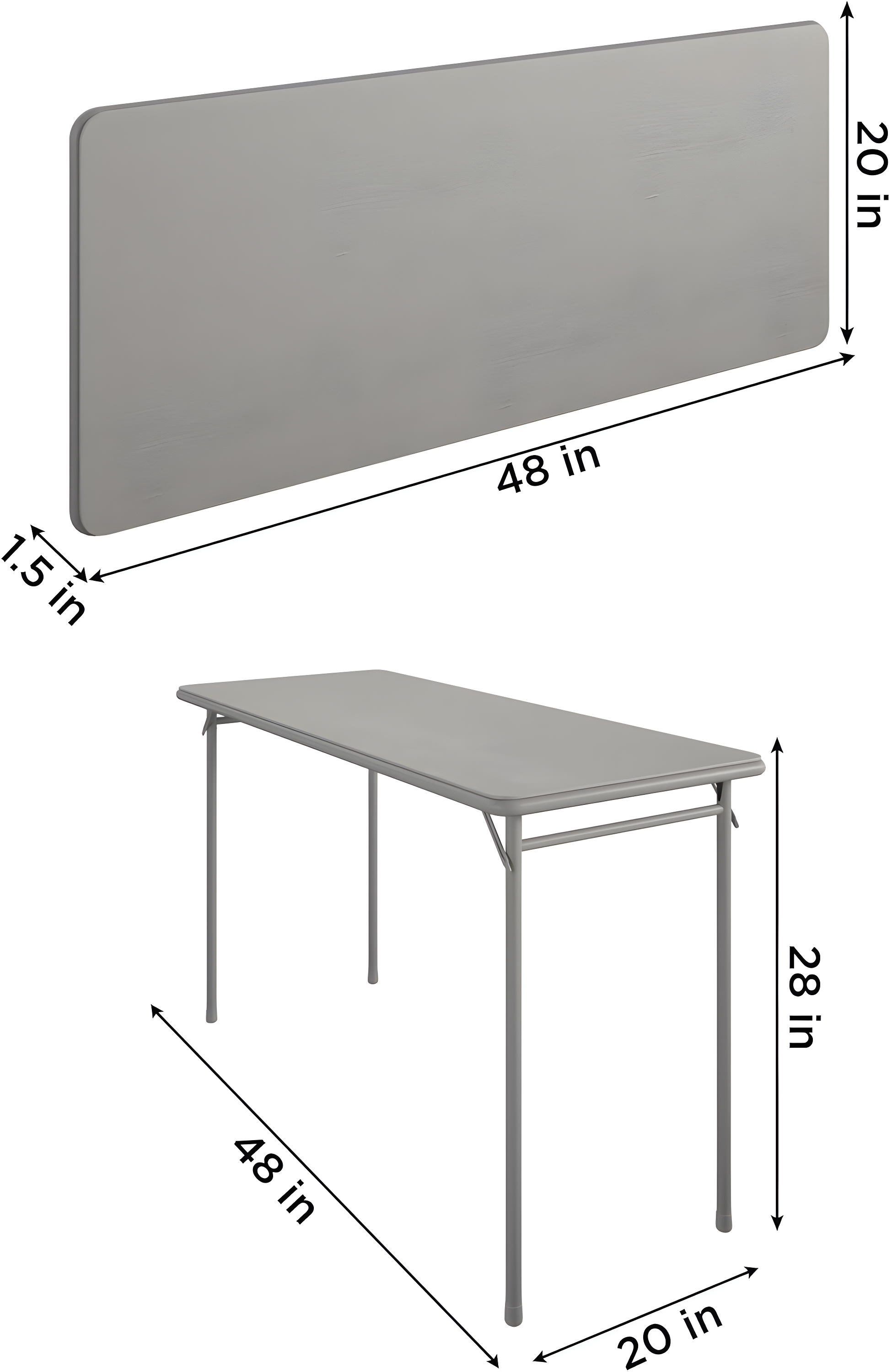 COSCO 20" x 48" Vinyl Top Serving Folding Table